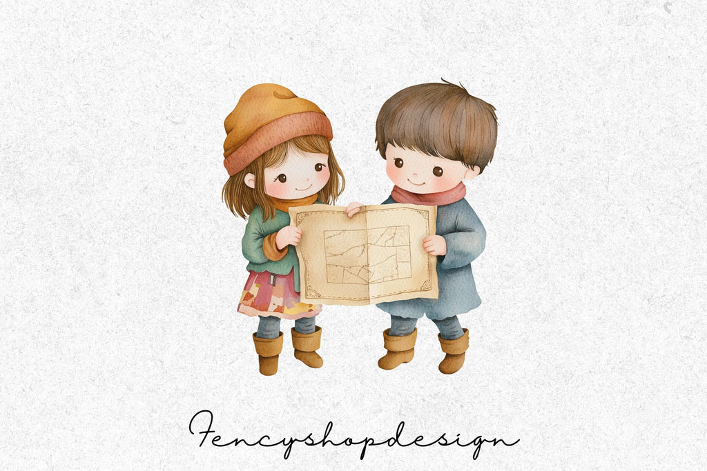 Kids Treasure Map Adventure Clipart Bundle