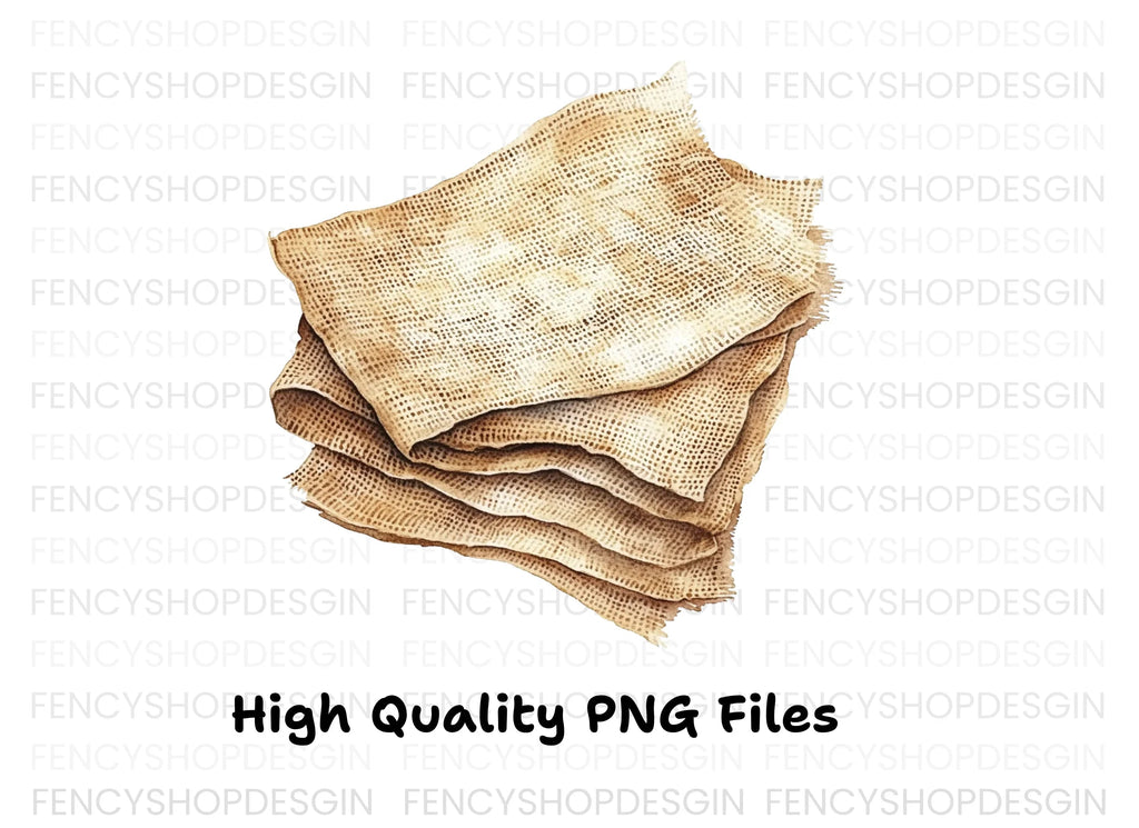 Rustic Burlap Fabric Clipart Bundle