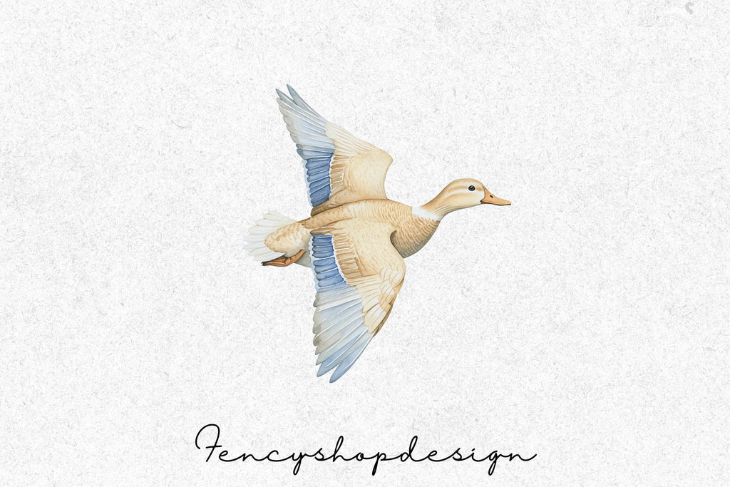 Graceful Flying Ducks Clipart Bundle