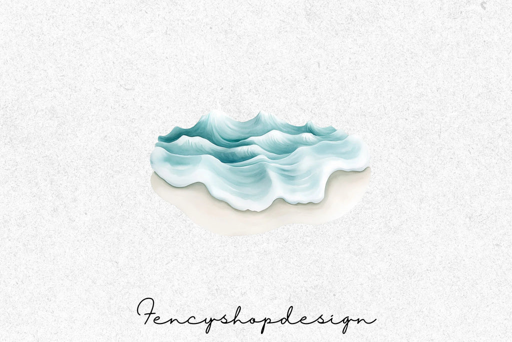 Ocean Waves Beach Clipart Bundle