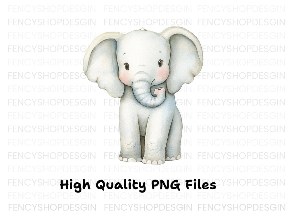 Cute Baby Elephant Clipart Bundle