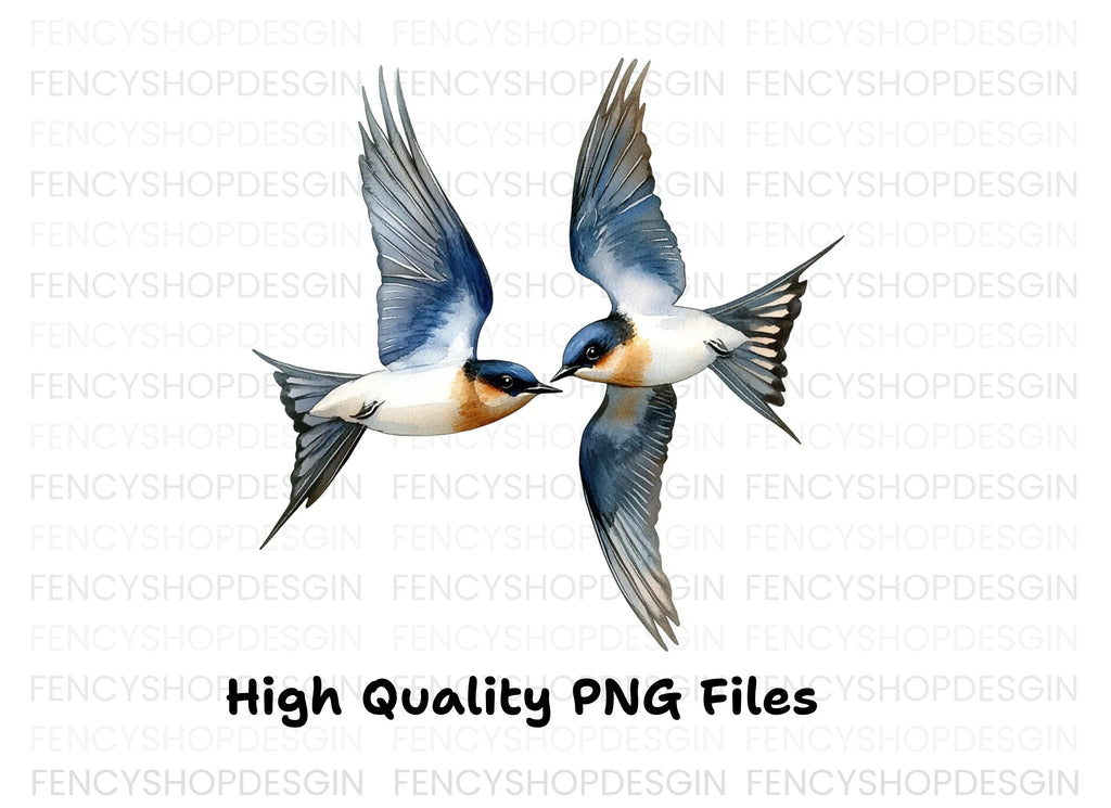 Flying Swallows Clipart Bundle