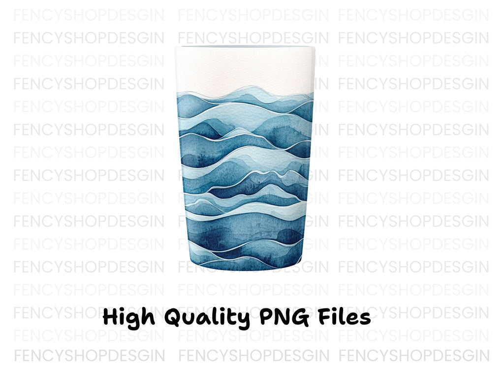 Abstract Blue Wave Tumbler Clipart Bundle