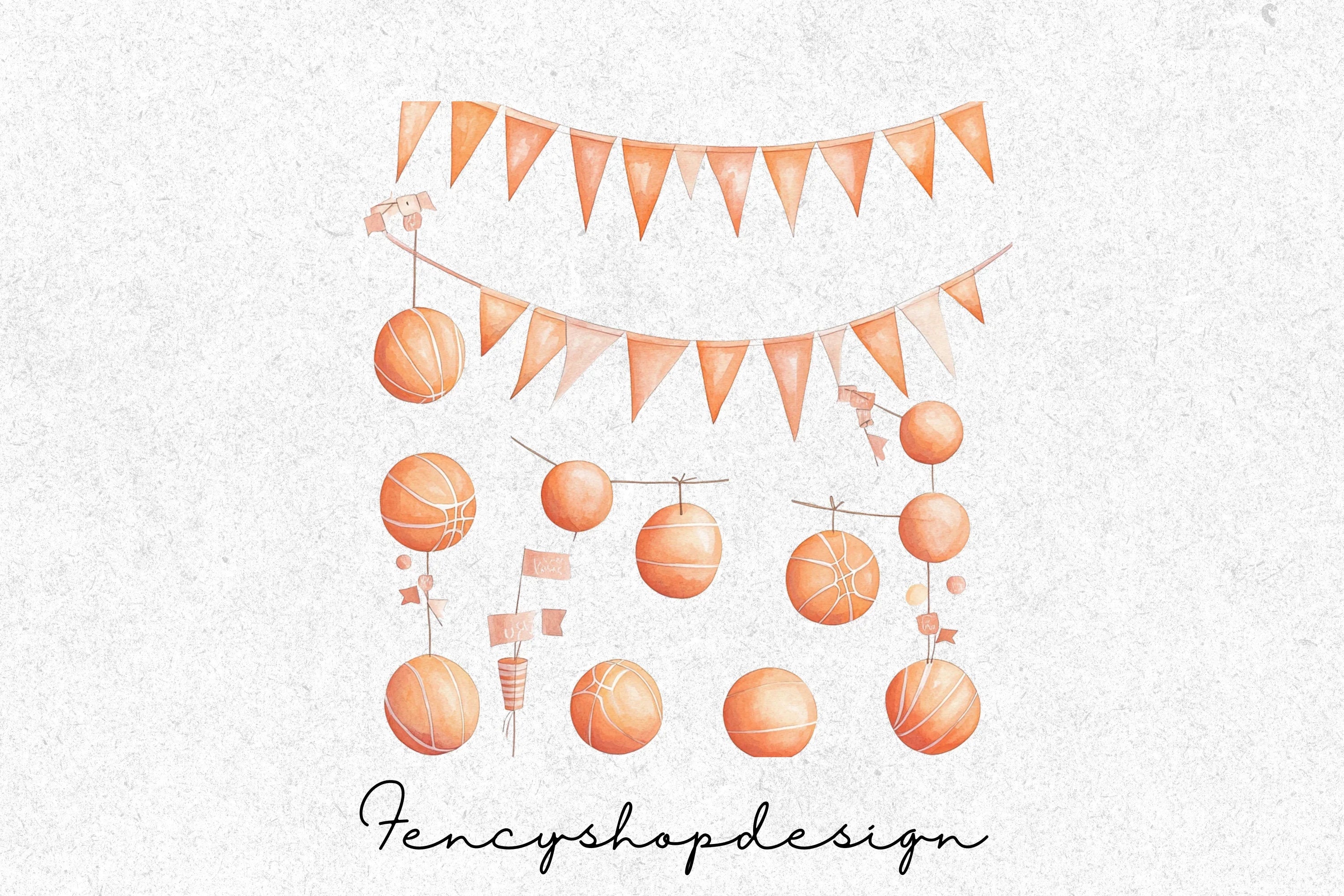 Basketball Birthday Party Clipart Bundle