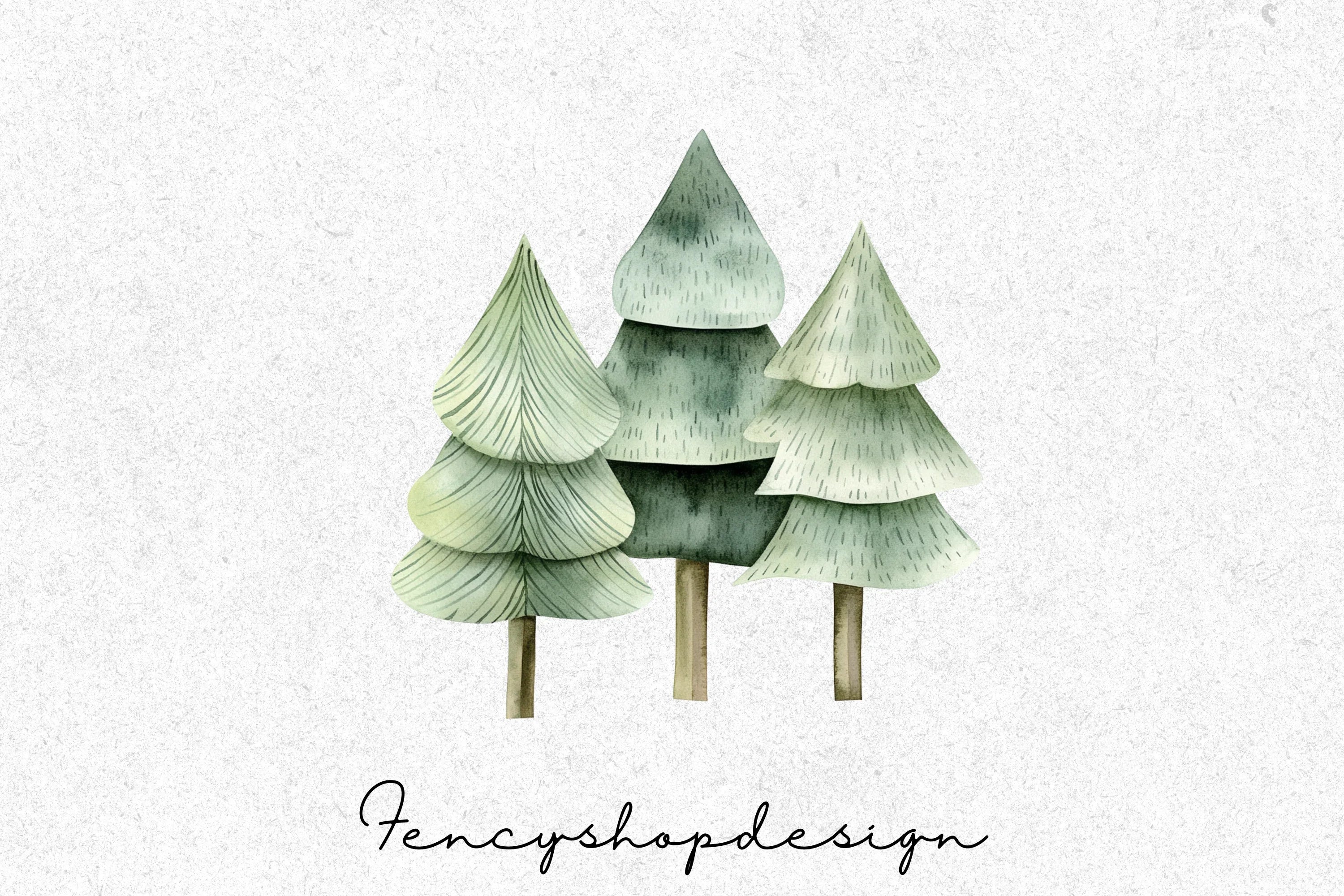 Forest Trees Clipart Bundle