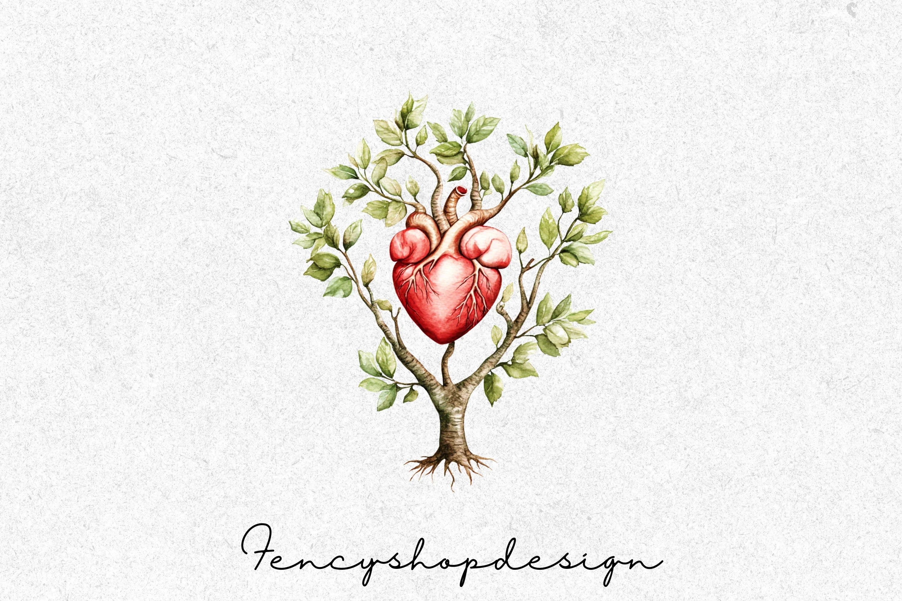 Heart Tree Clipart Bundle