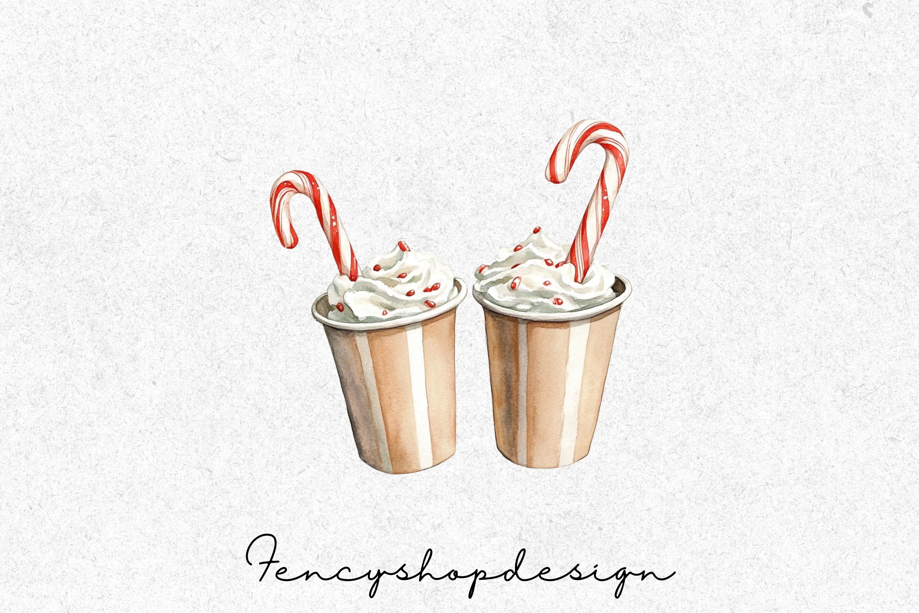 Santa Hot Cocoa Gingerbread Clipart Bundle