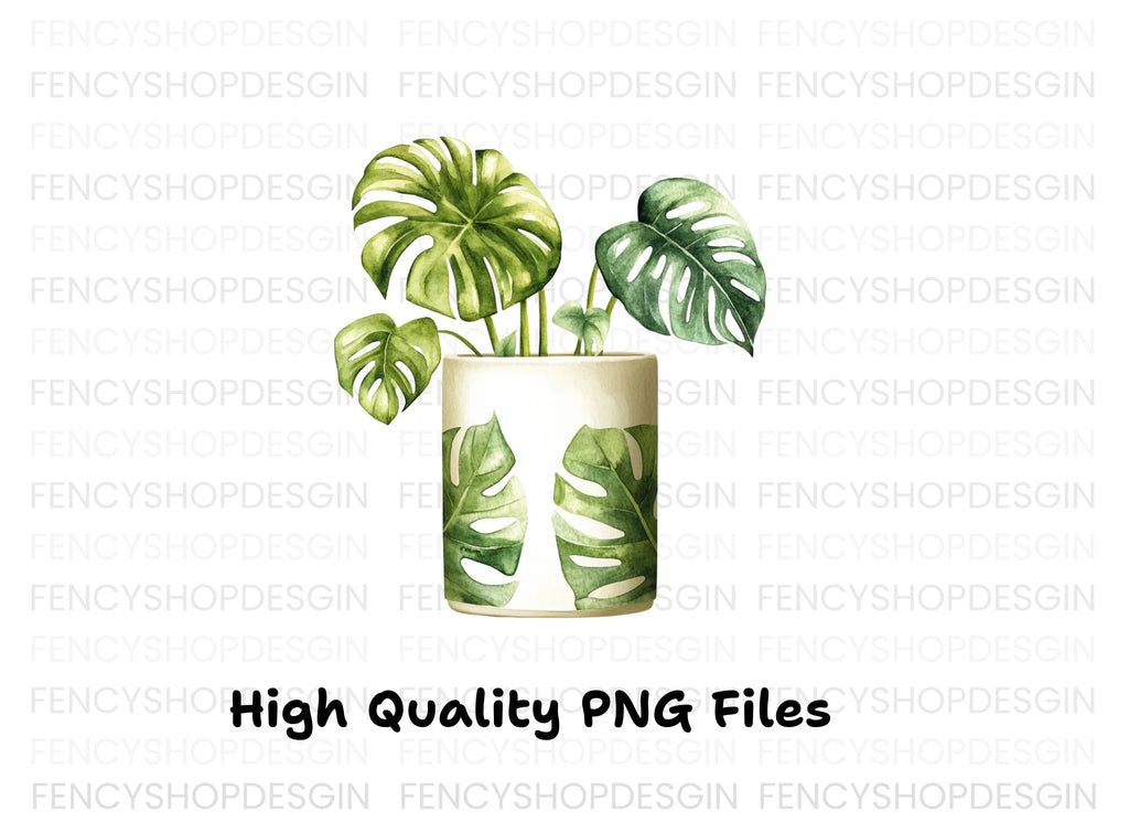 Monstera Plant Clipart Bundle