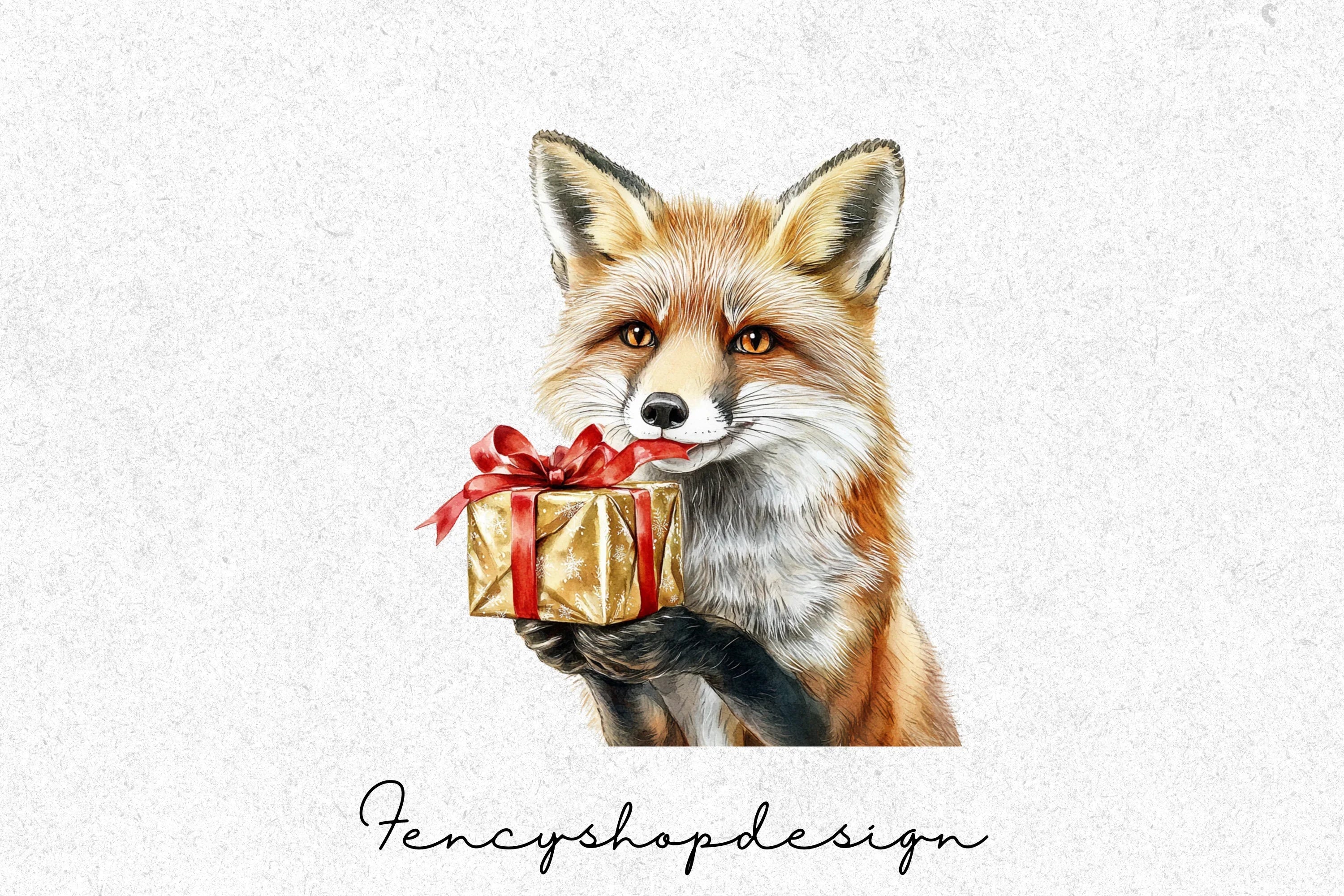 Fox and Forest Elements Clipart Bundle