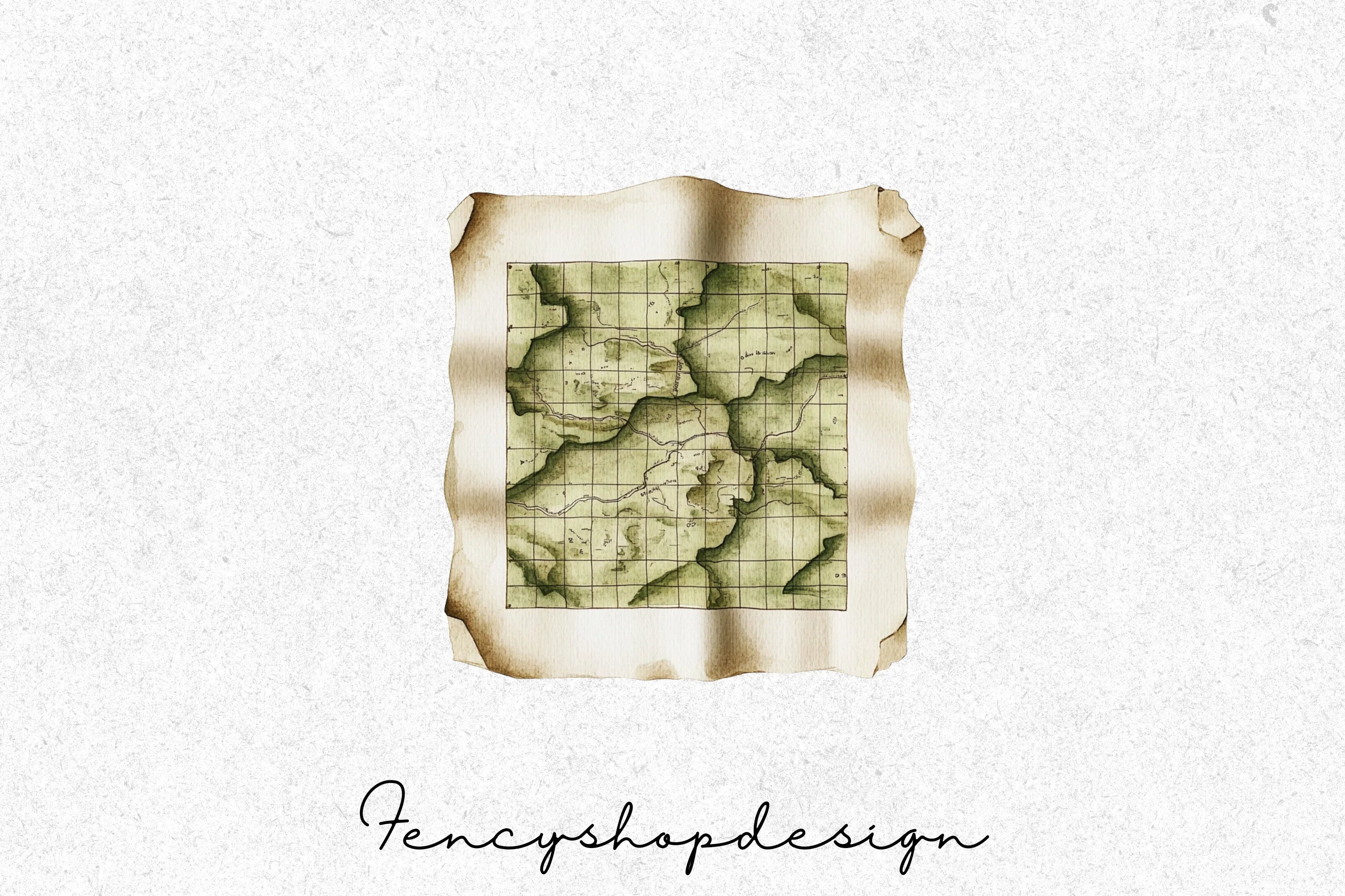 Vintage Fantasy Treasure Map Clipart Bundle