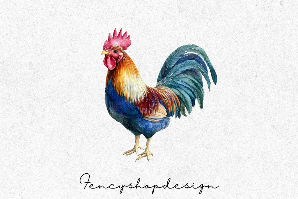 Vibrant Rooster Clipart Bundle