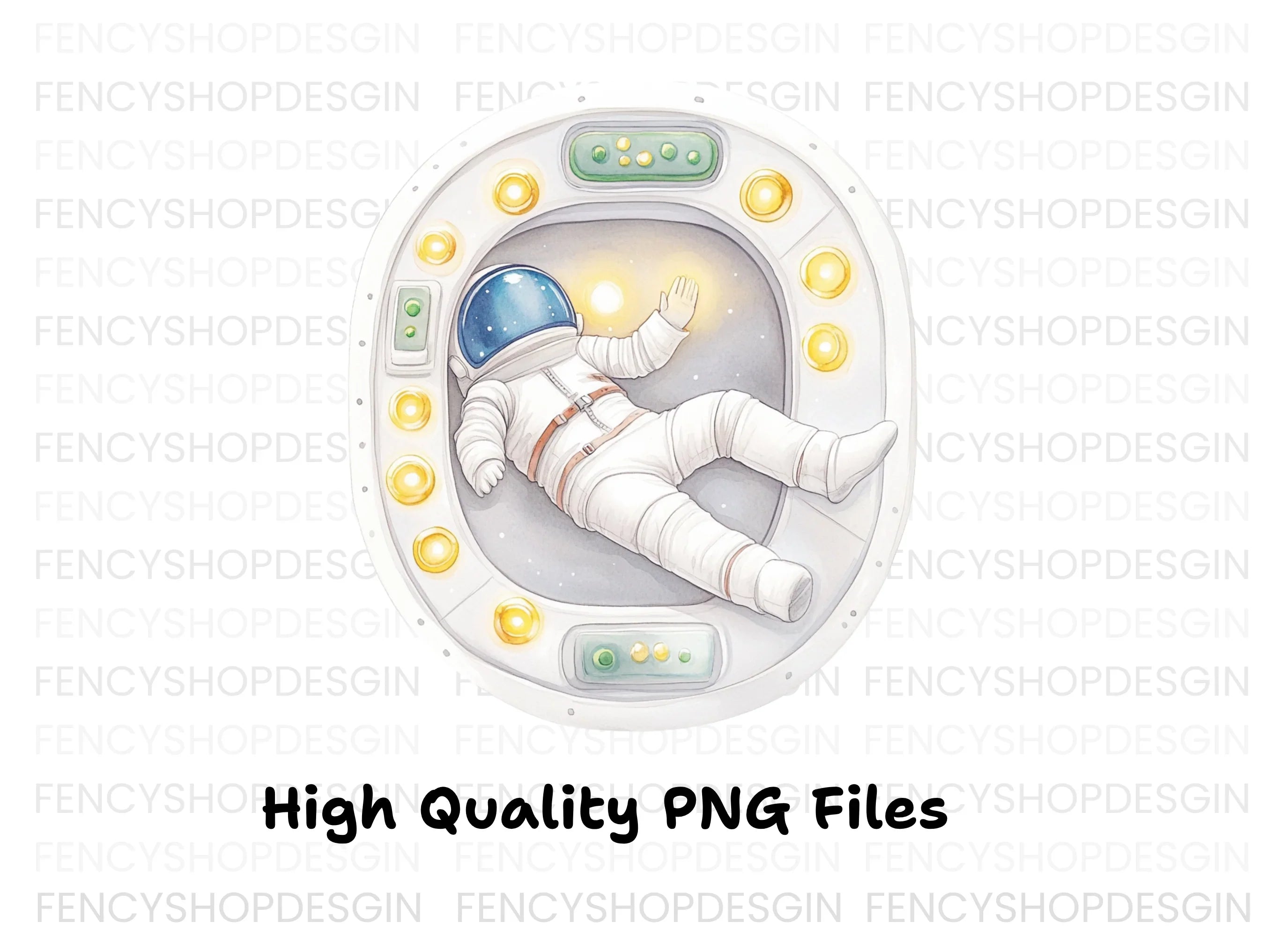 Astronaut in Capsule Clipart Bundle