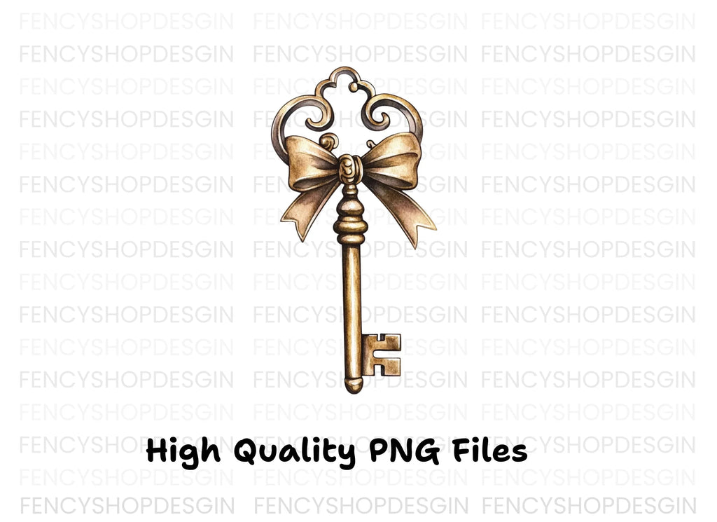 Elegant Vintage Skeleton Keys Clipart Bundle