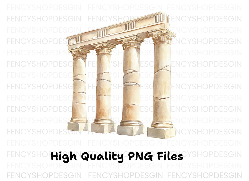 Ancient Roman and Greek Columns Clipart Bundle