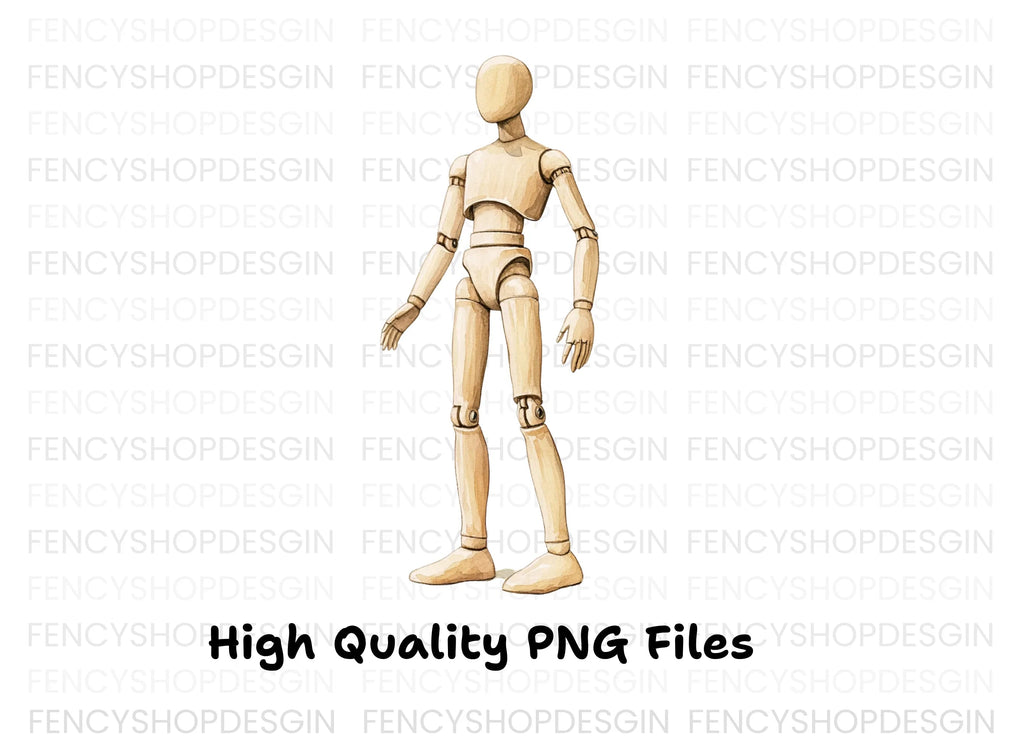 Wooden Mannequin Pose Figure Clipart Bundle