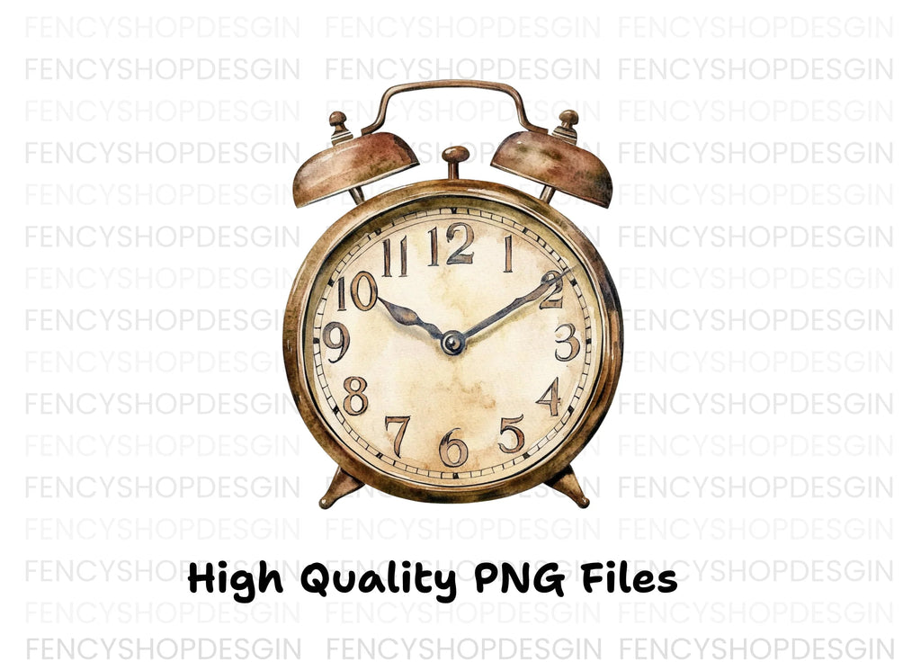 Vintage Alarm Clock Clipart Bundle