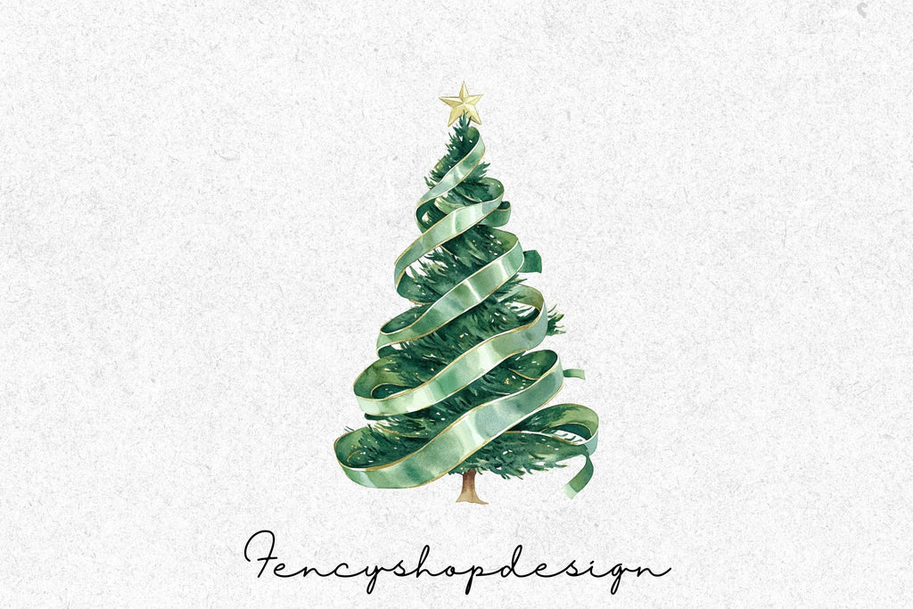 Holiday Evergreen Tree Clipart Bundle