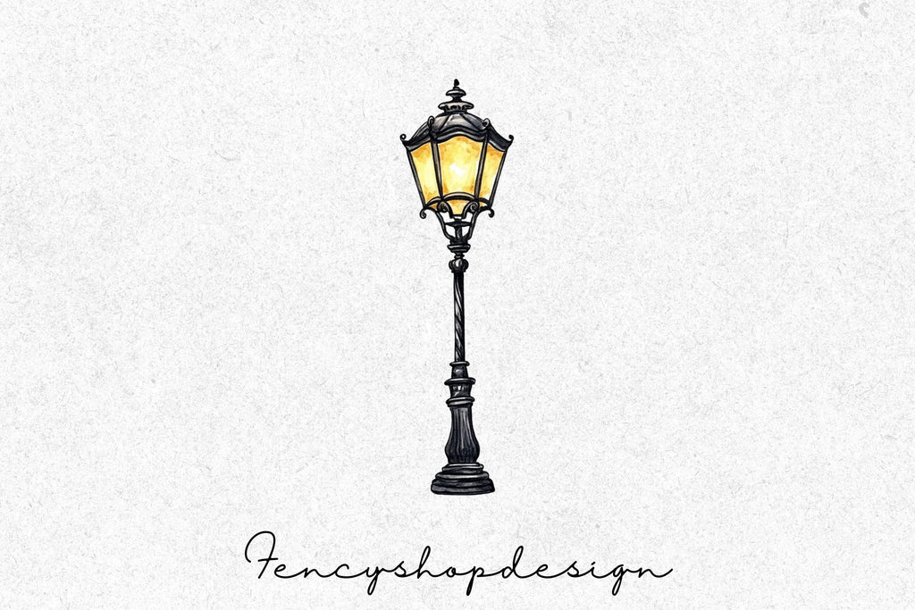 Vintage Street Lamp Clipart Bundle