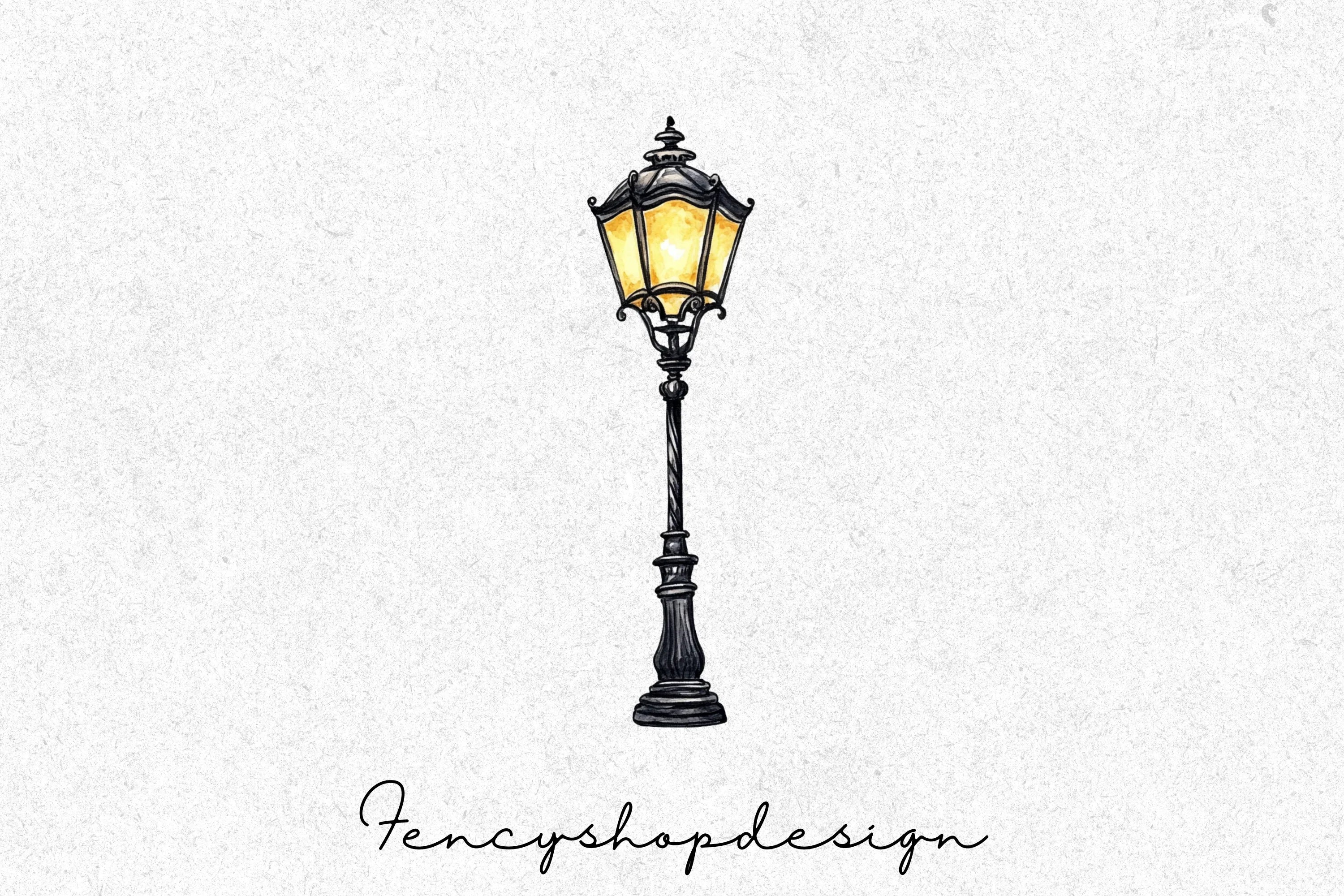 Vintage Street Lamp Clipart Bundle