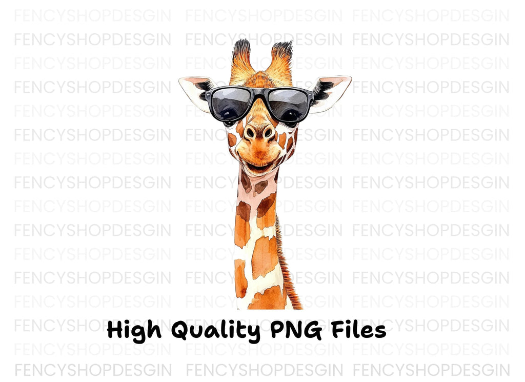 Cool Giraffes with Sunglasses Clipart Bundle