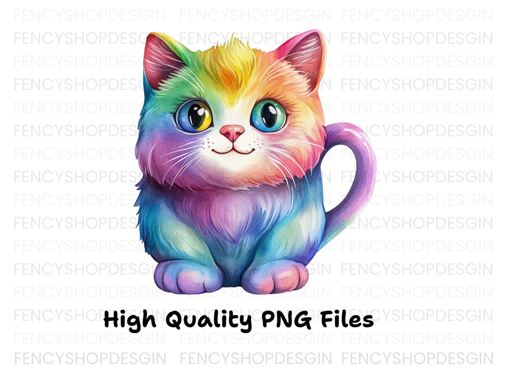 Rainbow Kitten Clipart Bundle