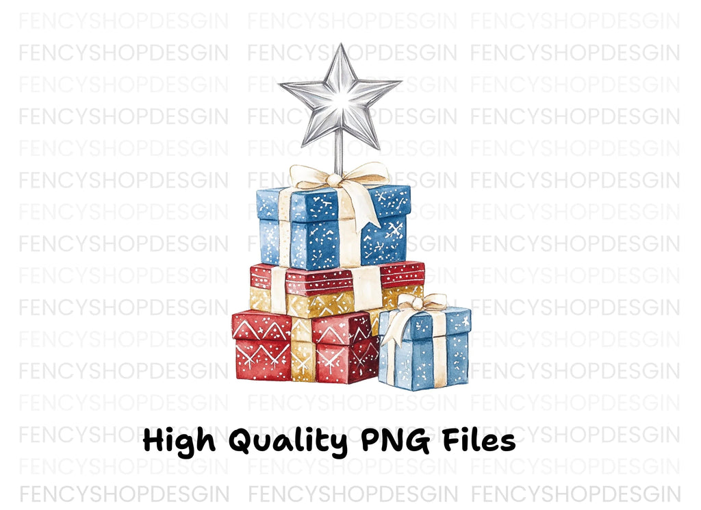 Sleeping Kitten on Christmas Gifts Clipart Bundle