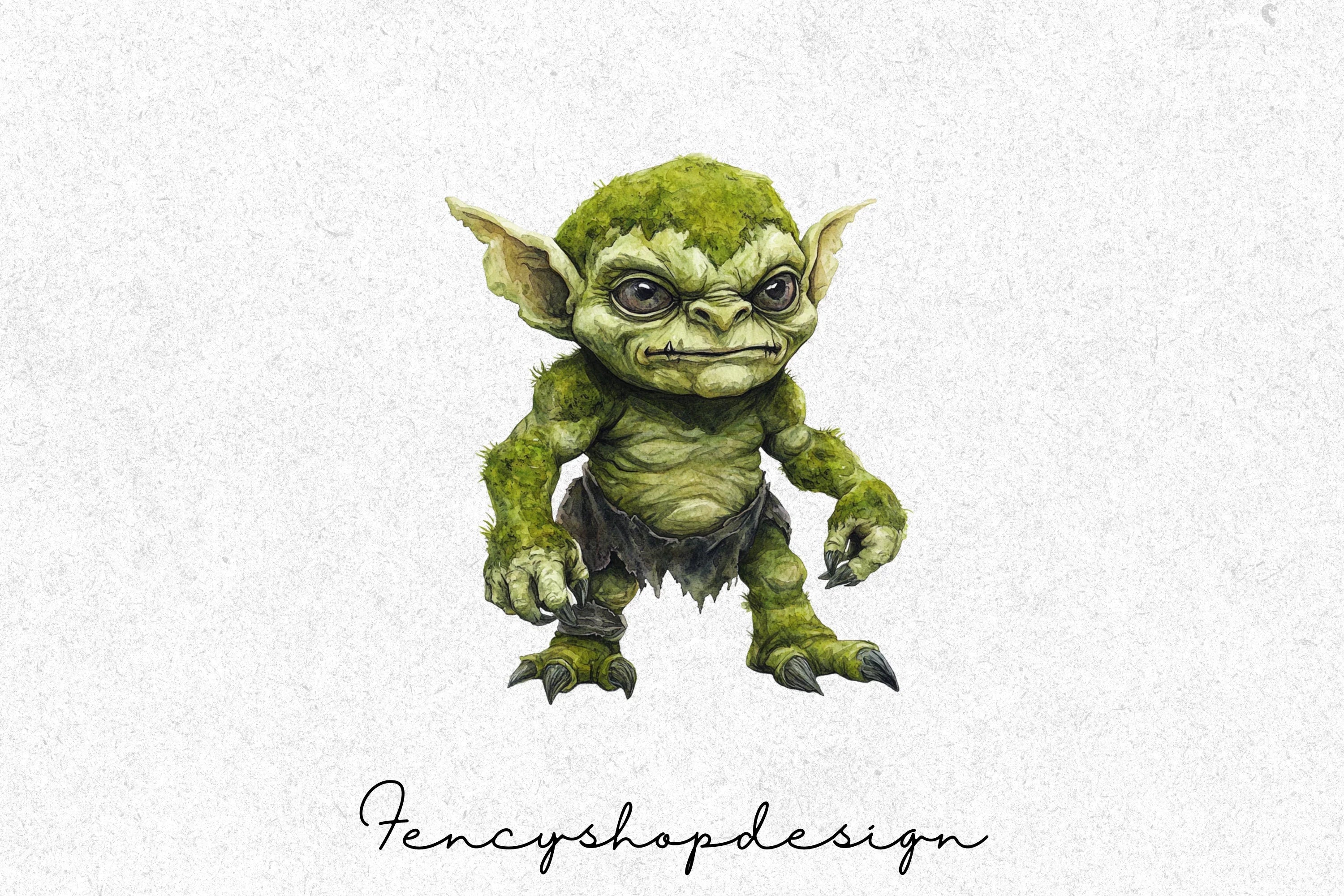 Adorable Green Fantasy Creature Clipart Bundle