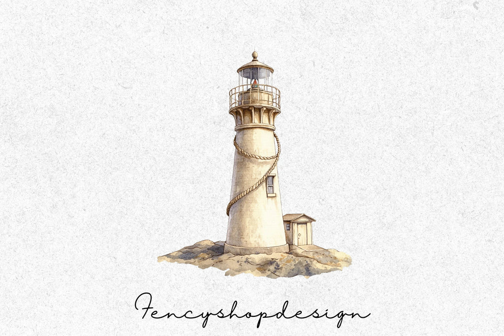 Rustic Lighthouse Clipart Bundle