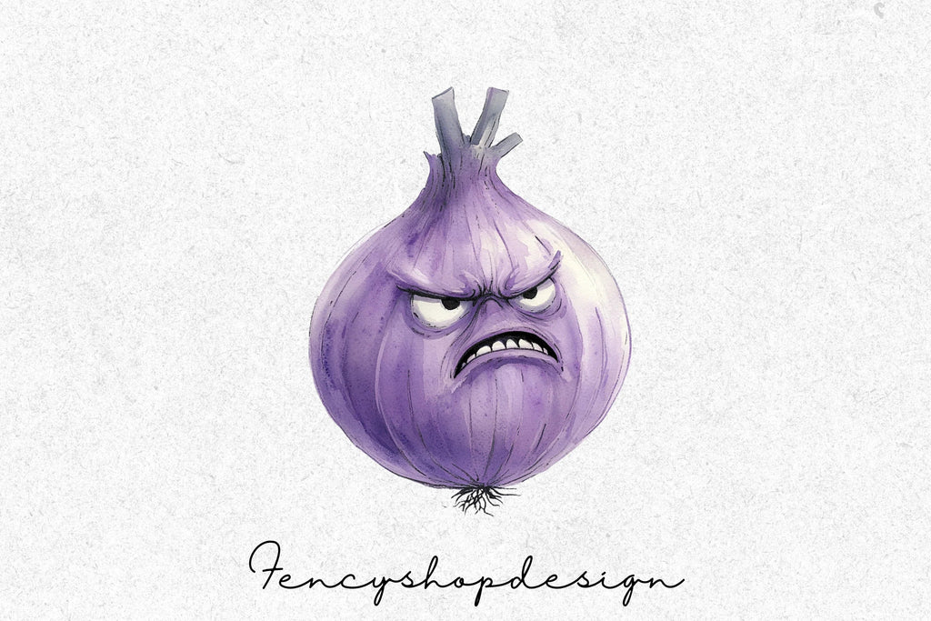 Angry Onion Garlic Clipart Bundle