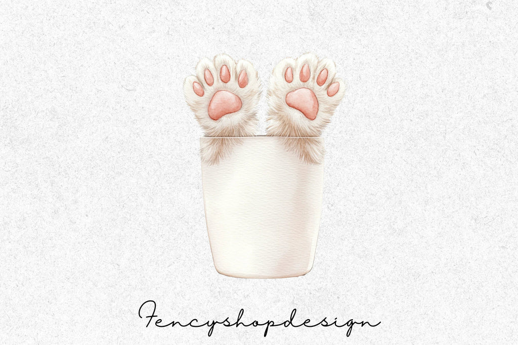 Cute Cat Paws Kitten Clipart Bundle