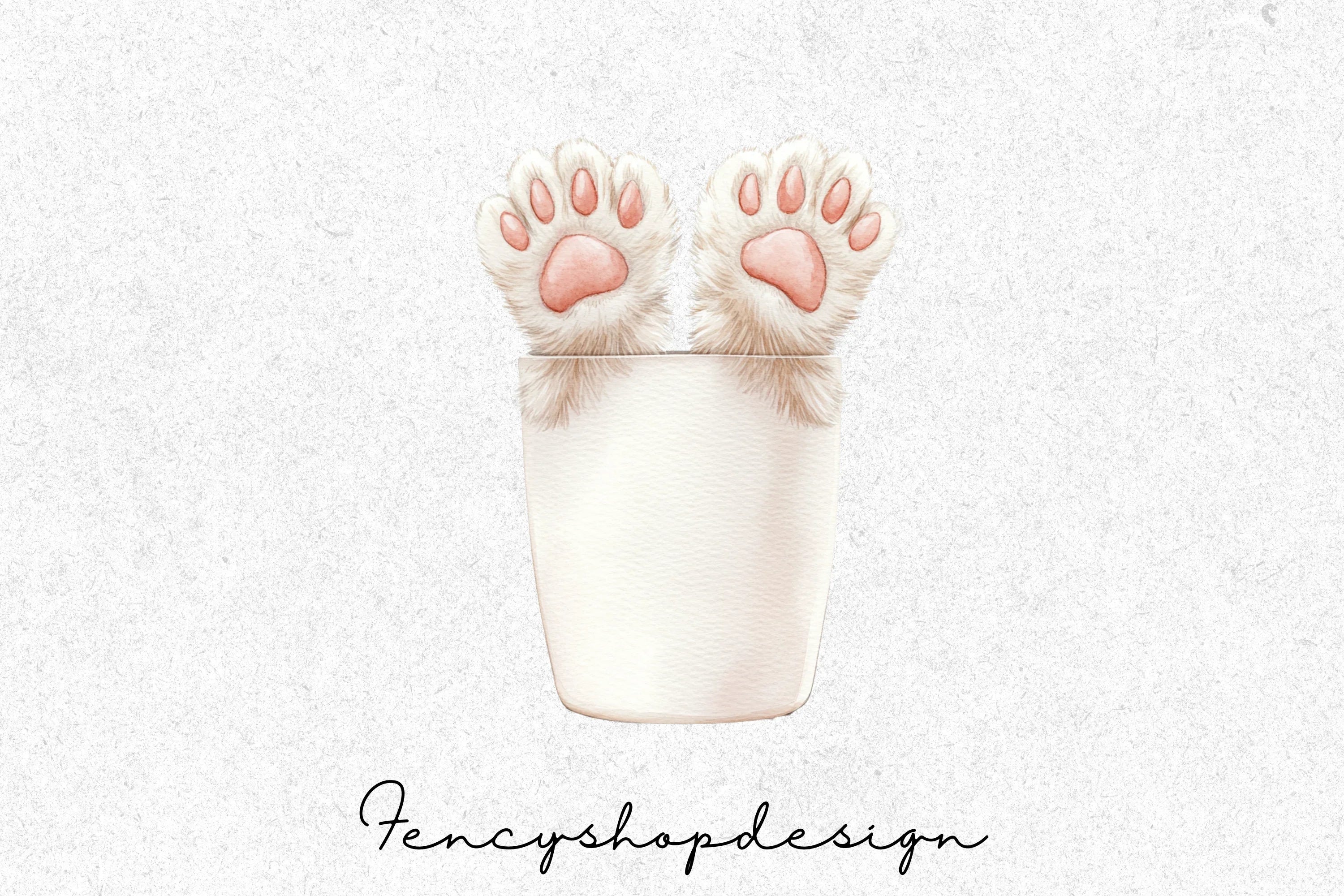 Cute Cat Paws Kitten Clipart Bundle