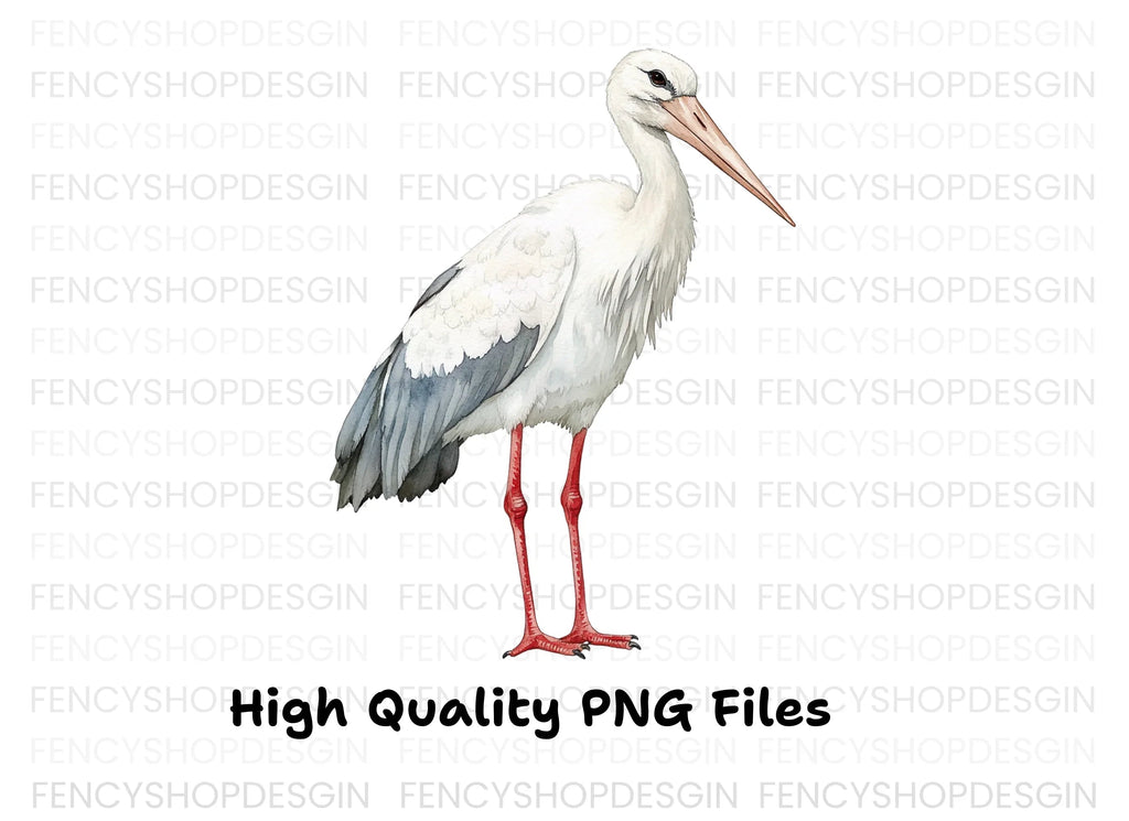 Elegant Stork Pair Clipart Bundle
