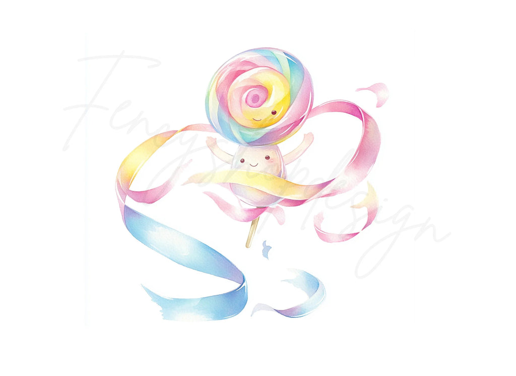 Whimsical Lollipop Characters Clipart Bundle