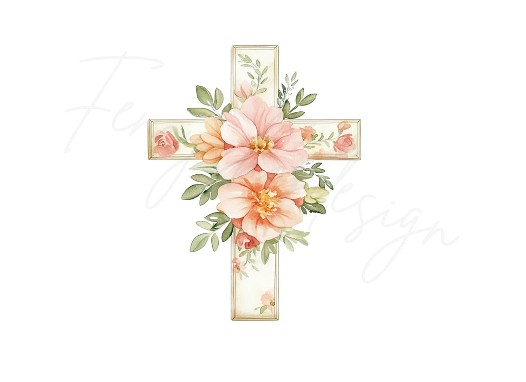 Floral Crosses Clipart Bundle