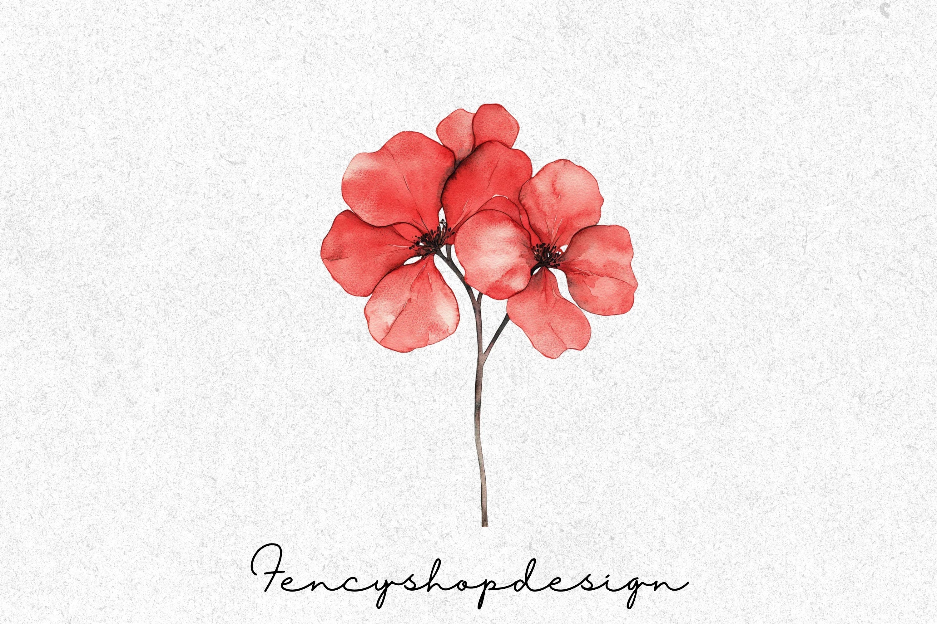 Elegant Red Floral Clipart Bundle