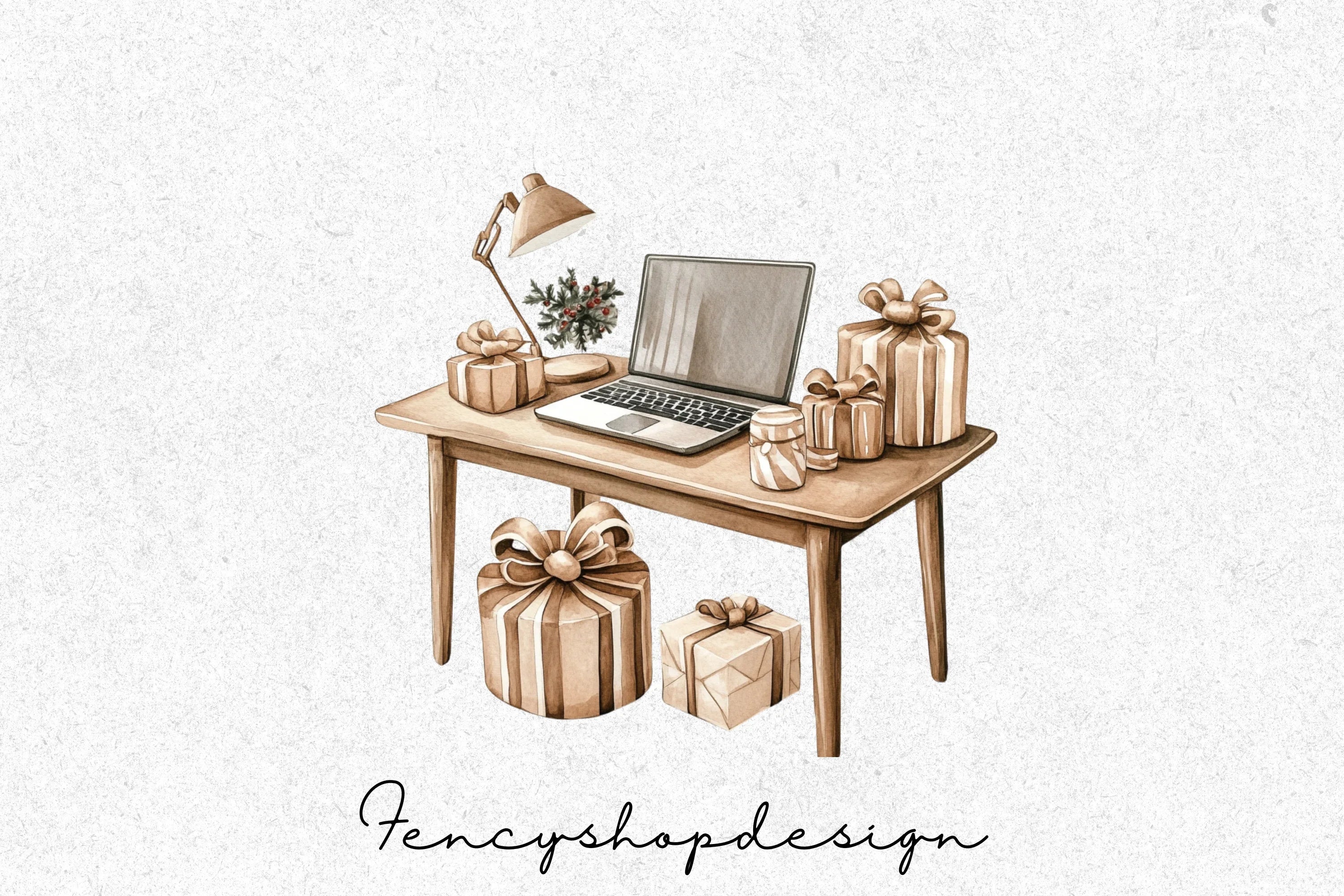 Christmas Desk Decor Clipart Bundle