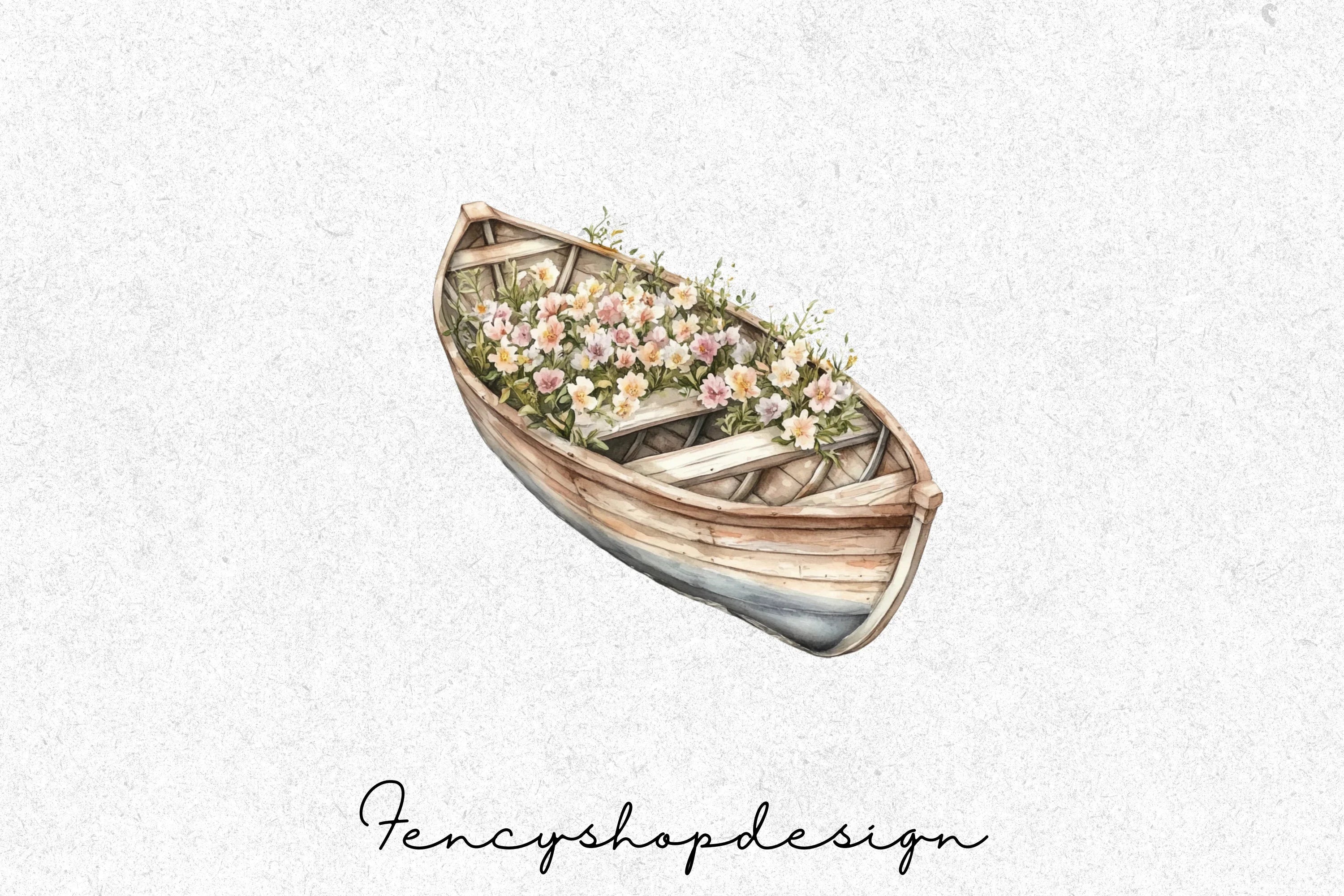 Charming Floral Boat Clipart Bundle