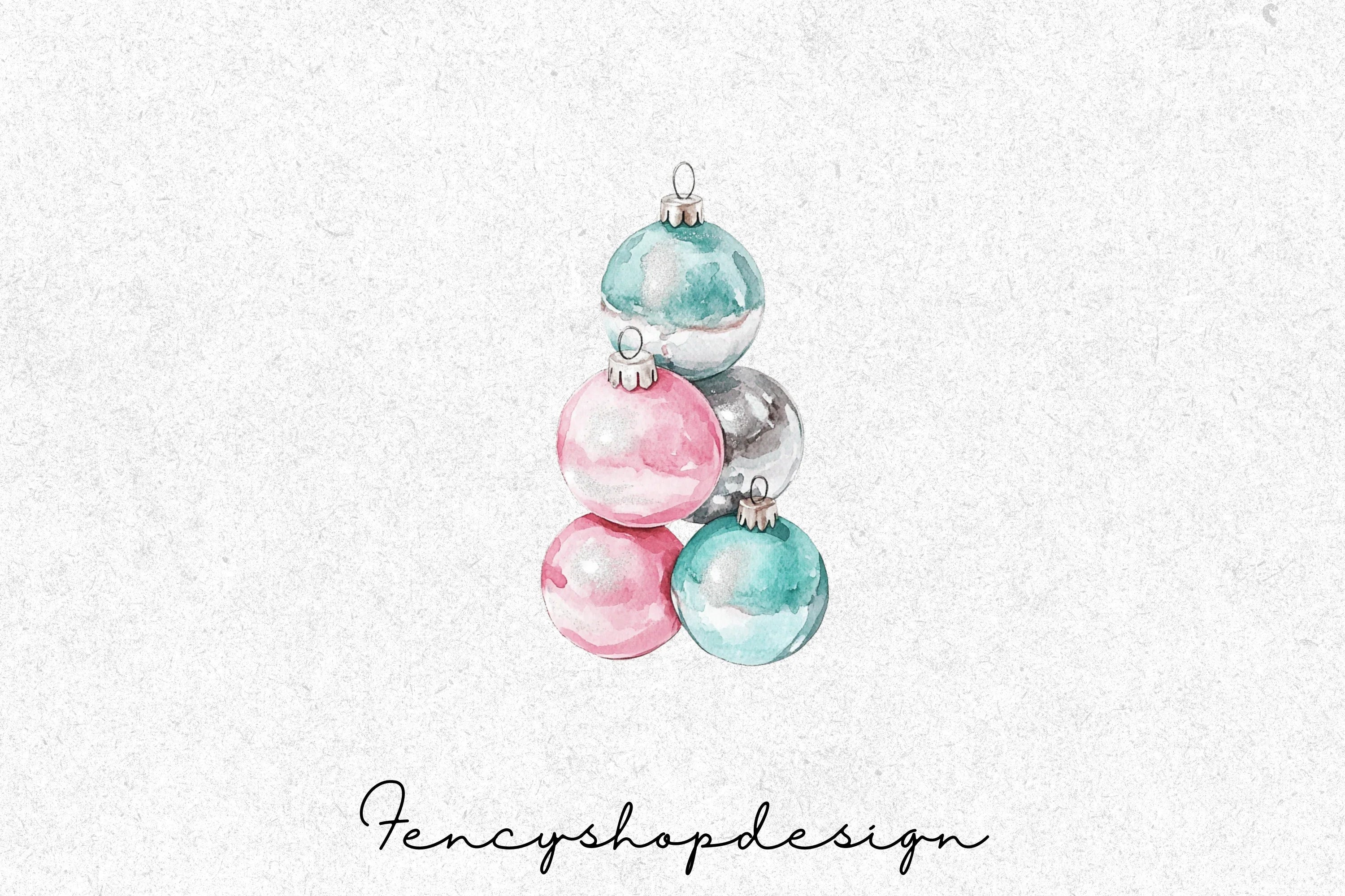 Festive Christmas Ornaments Clipart Bundle