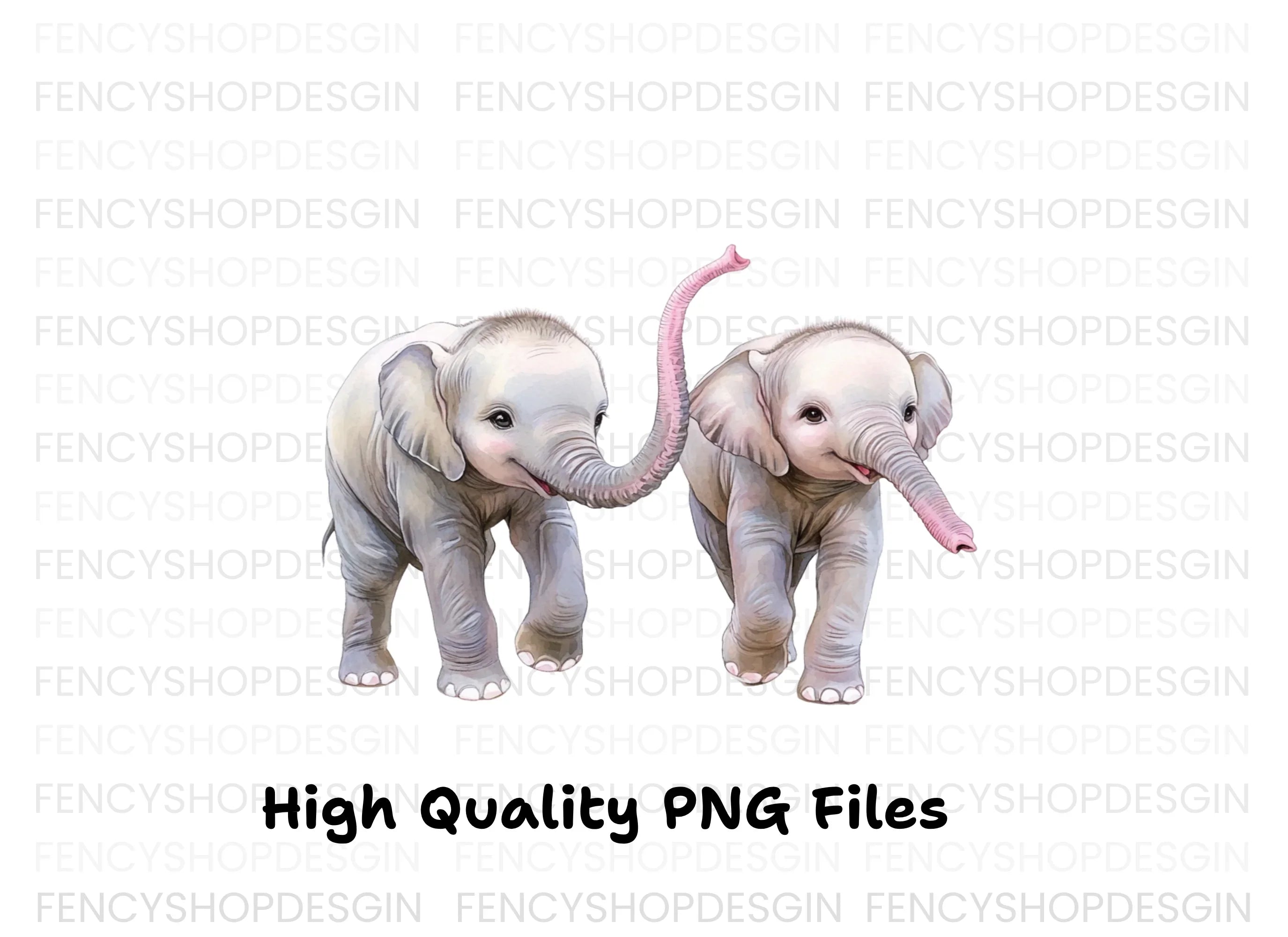 Adorable Baby Elephant Clipart Bundle