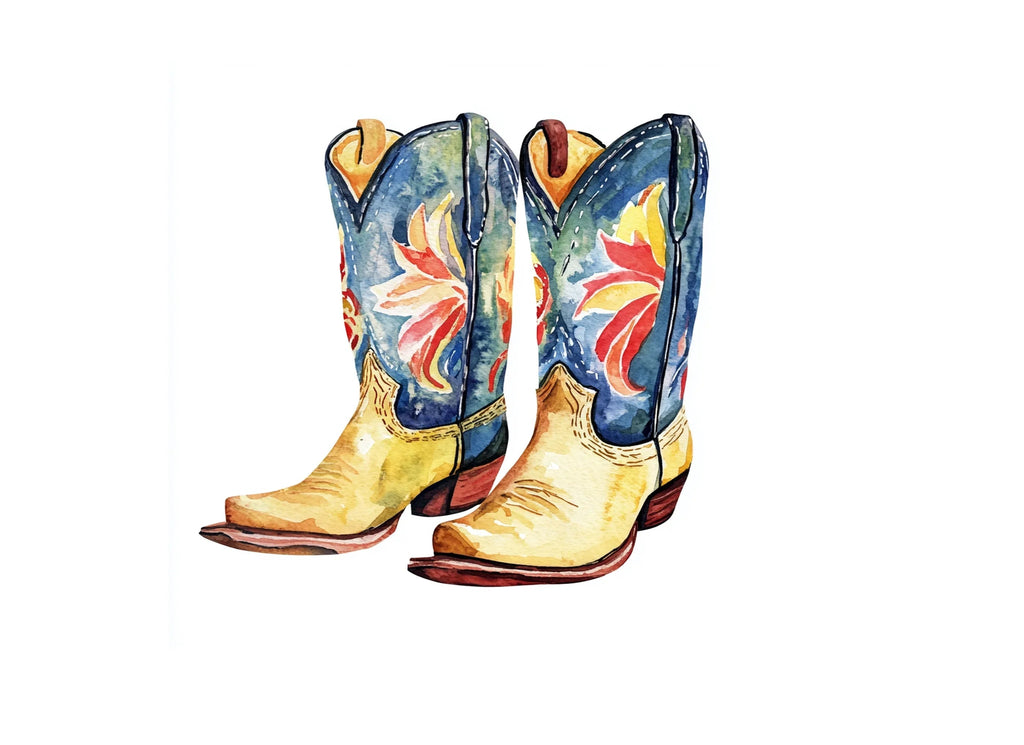 Rustic Cowboy Boots Clipart Bundle