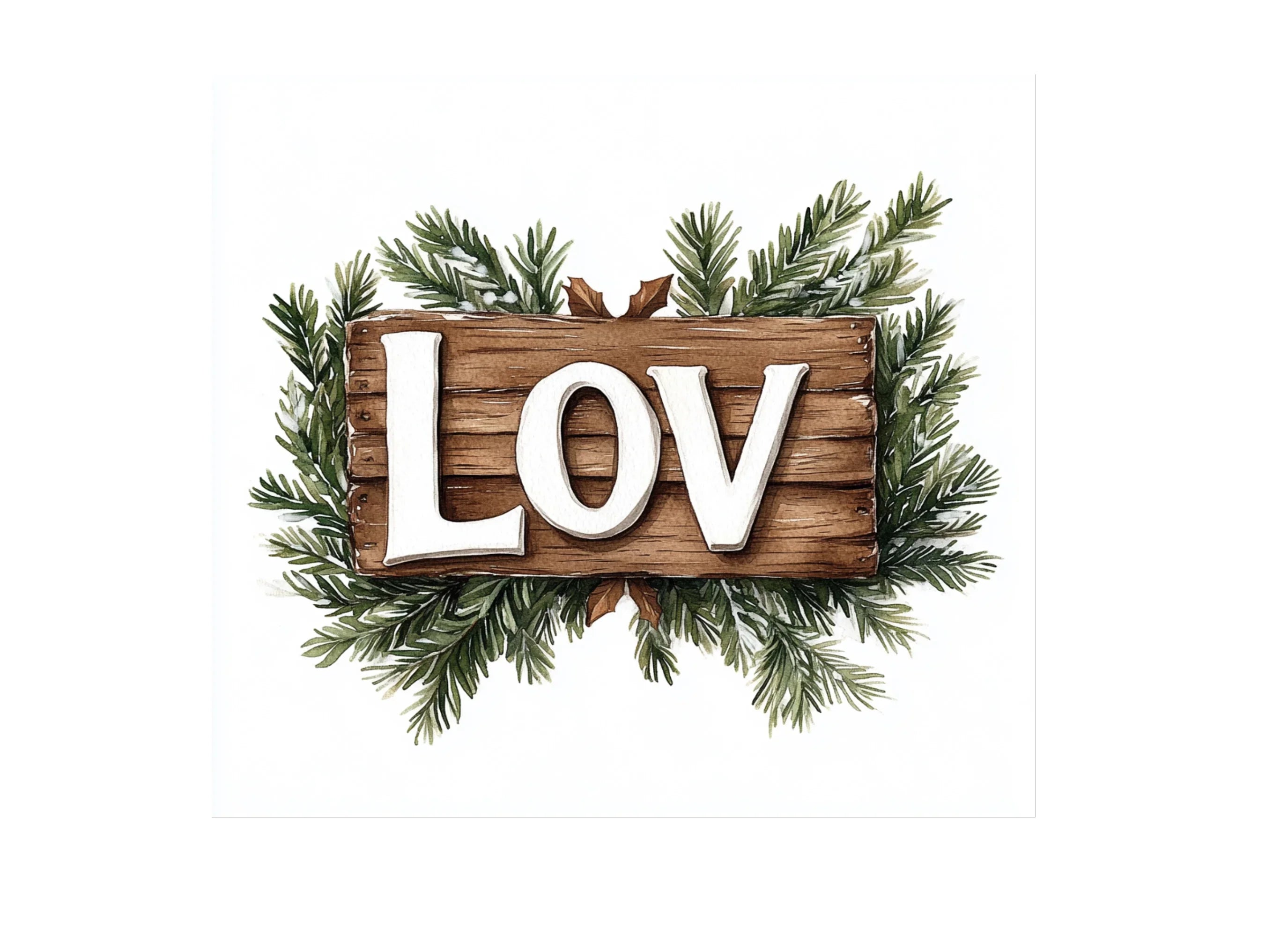 Winter Love Wood Sign Clipart Bundle