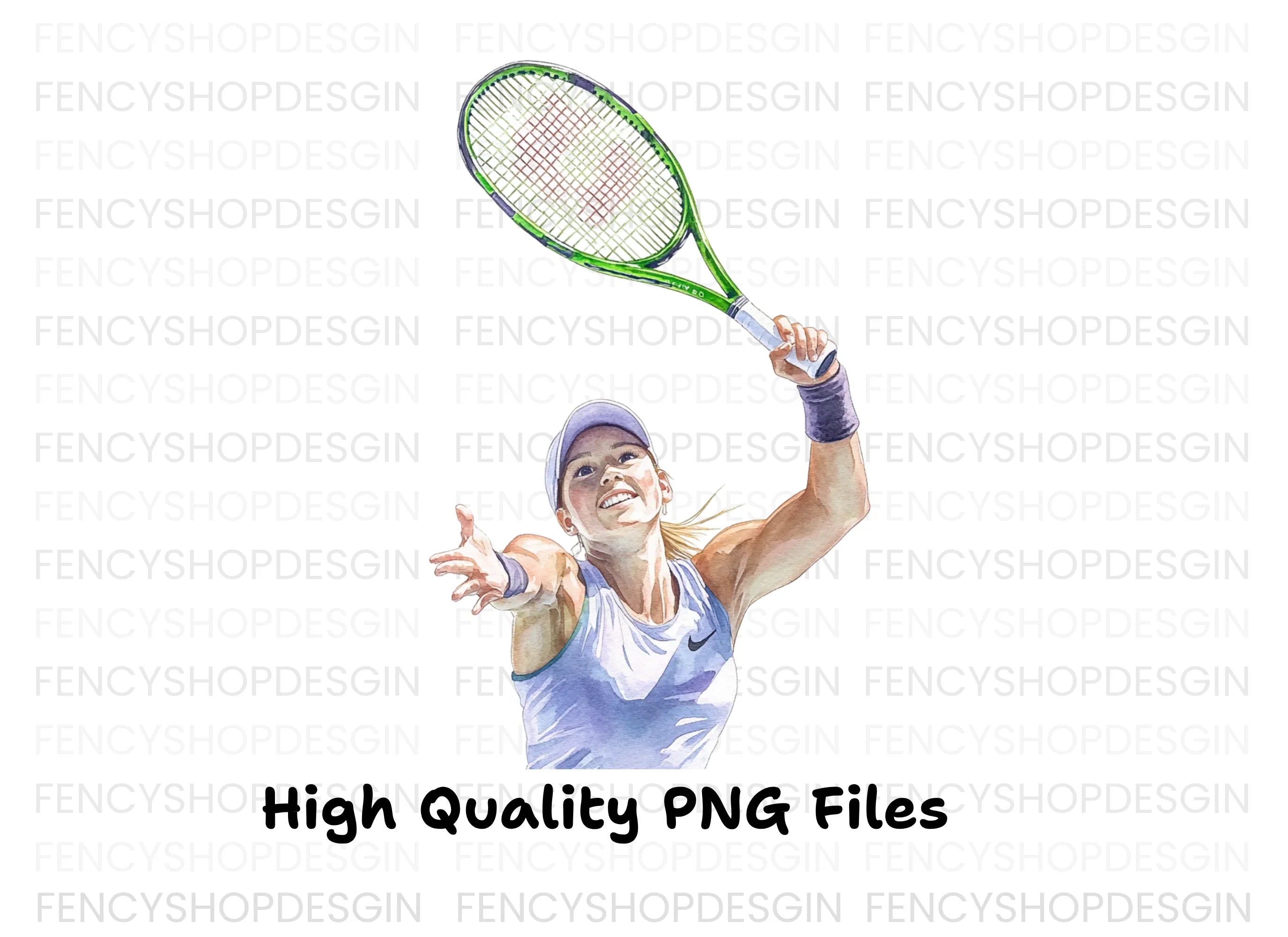 Energetic Tennis Serve Clipart Bundle