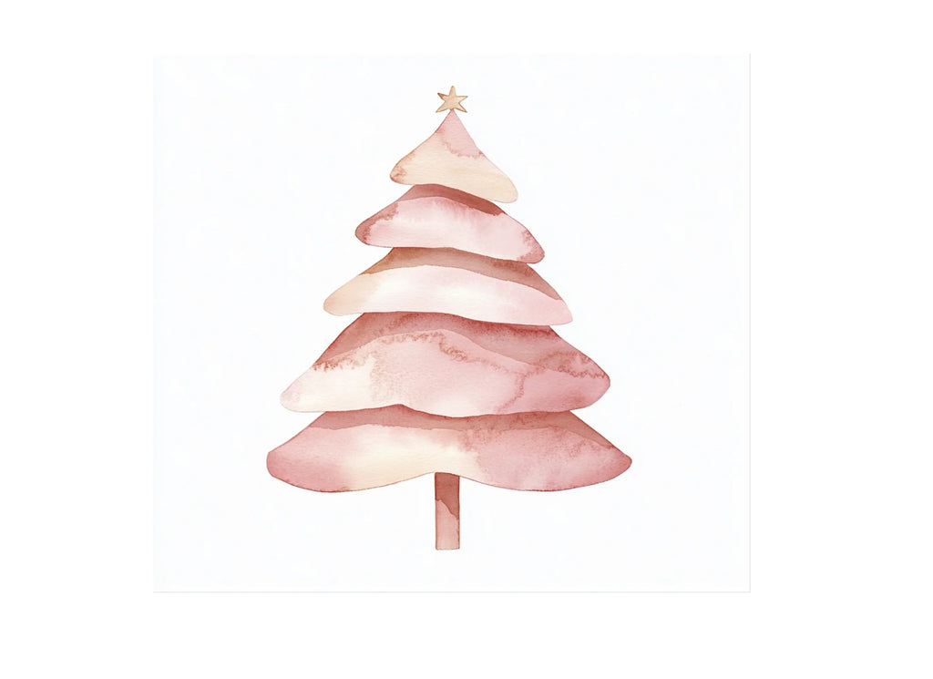 Pink Christmas Tree Clipart Bundle
