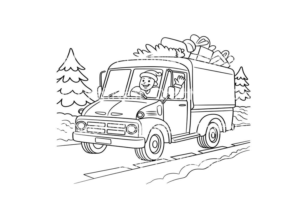 Festive Christmas Vehicles Coloring Books
