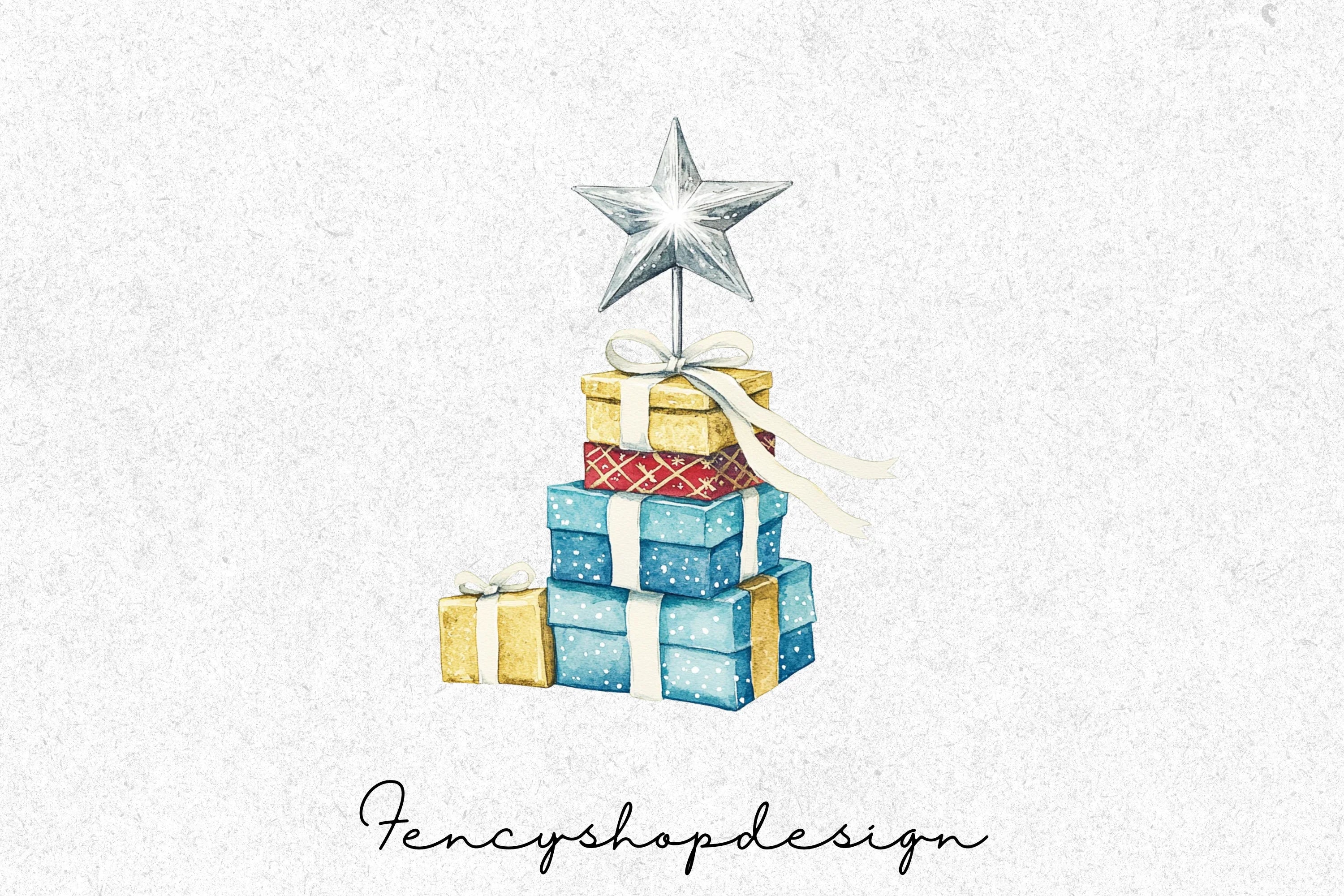 Christmas Presents & Cute Animals Clipart Bundle