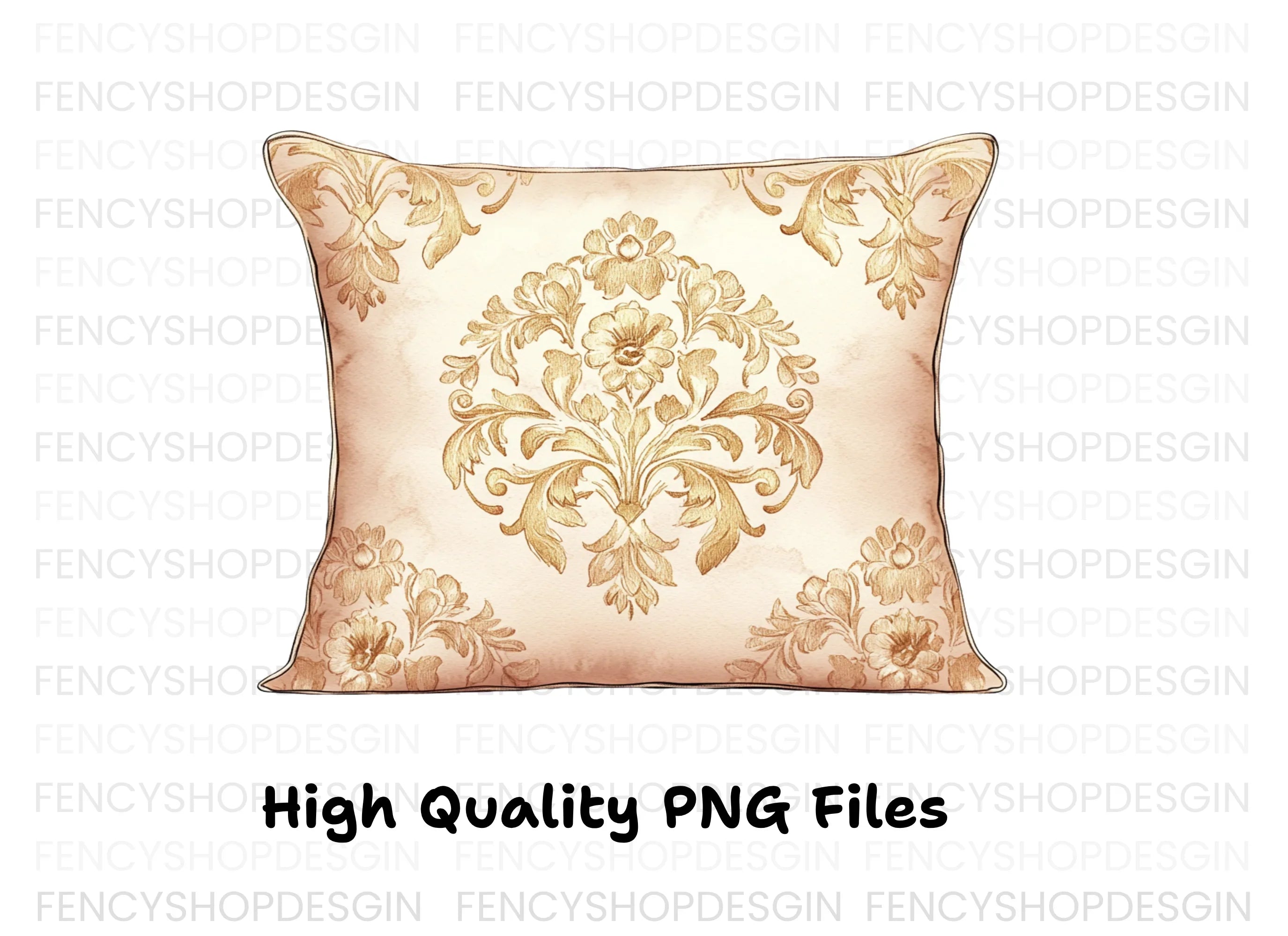 Elegant Floral Pattern Pillow Clipart Bundle