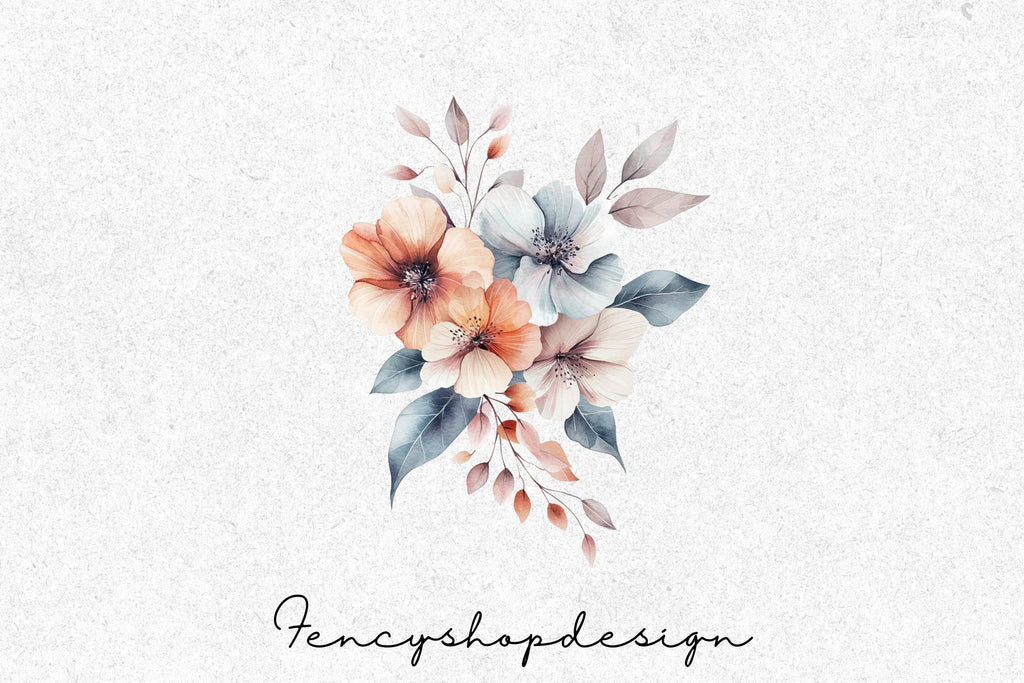 Soft Floral Bouquets Clipart Bundle