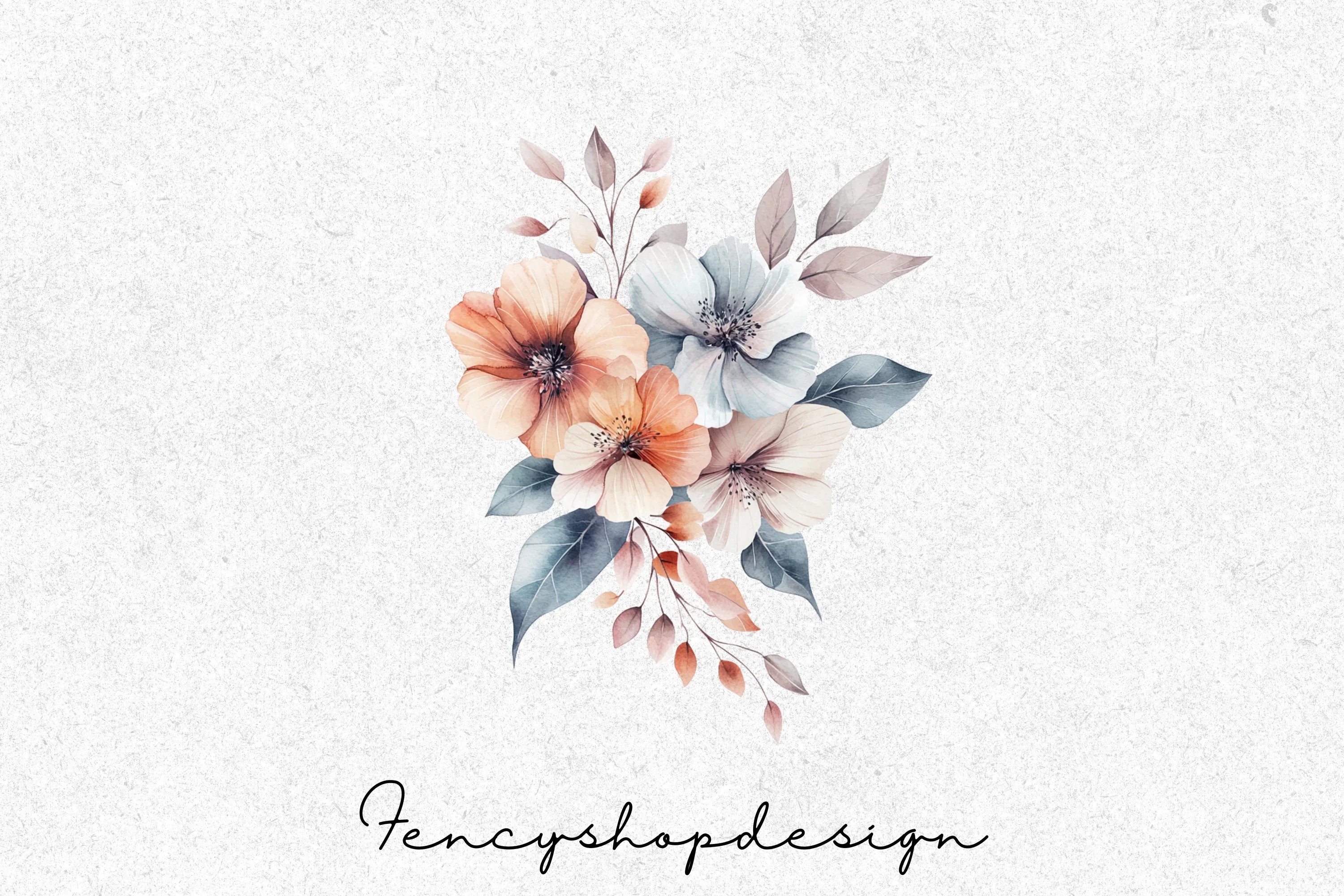 Soft Floral Bouquets Clipart Bundle