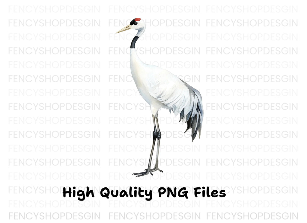 Majestic White Crane Clipart Bundle