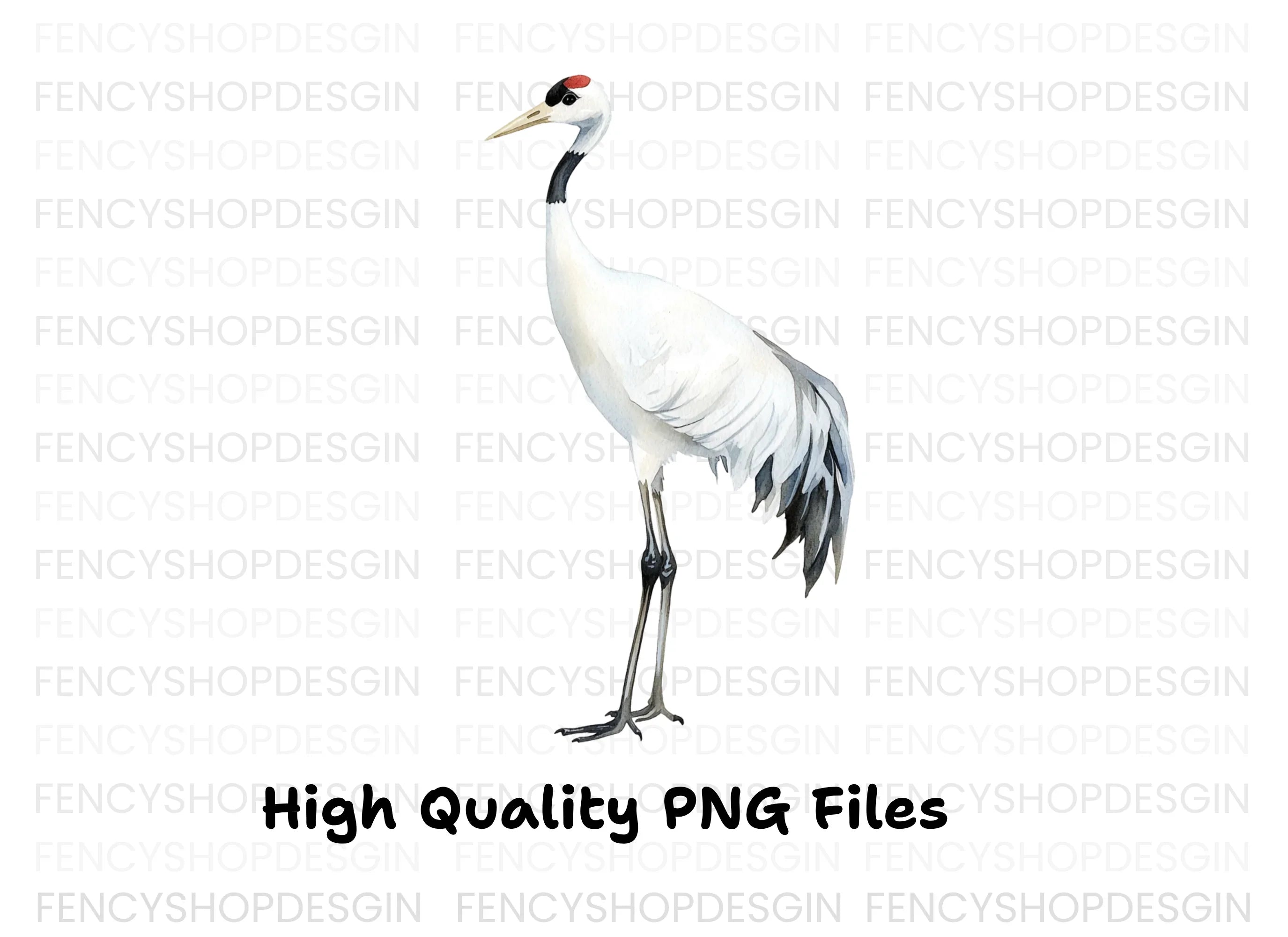 Majestic White Crane Clipart Bundle